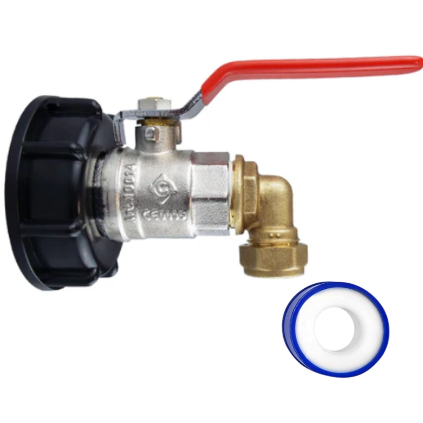 IBC S60x6 Threaded Adapter Cap + Full Flow Valve + Outlet Options + PTFE Tape