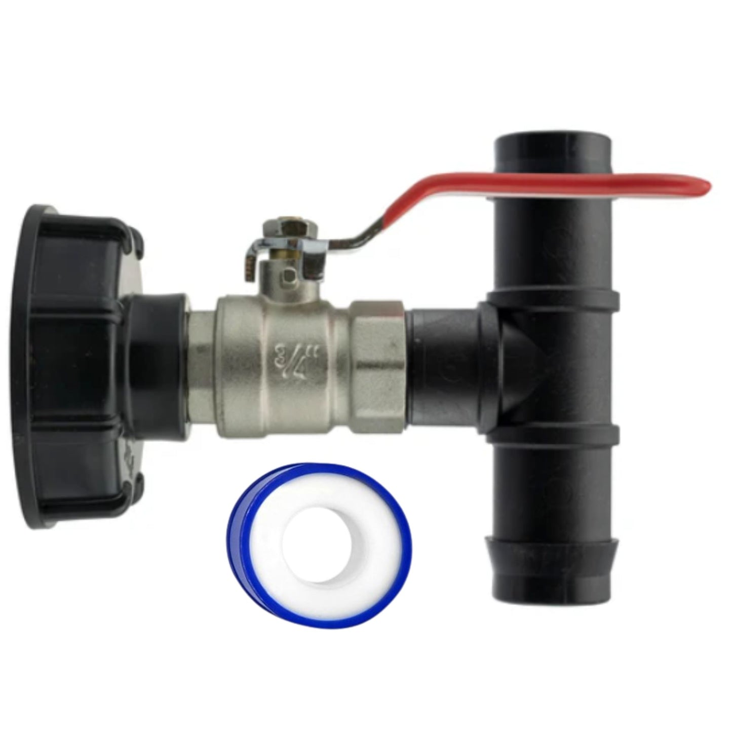 IBC S60x6 Threaded Adapter Cap + Full Flow Valve + Outlet Options + PTFE Tape