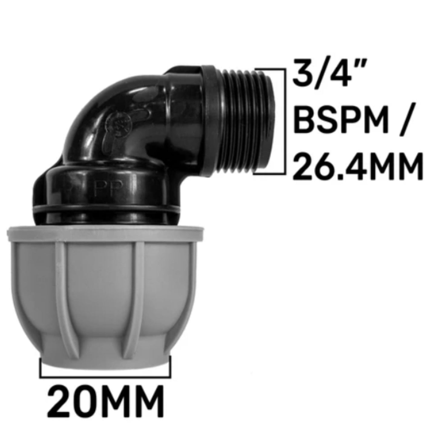 IBC 2” S60X6 Cap with Lever Valve & 20mm MDPE Elbow - and PTFE Tape – Durable Leak-Proof Plumbing Solution