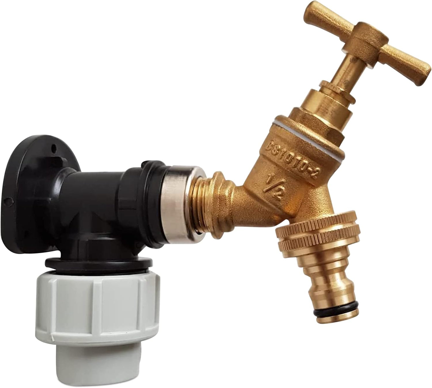20mm & 25mm MDPE Wall Plate with Tap | Valve | Connector | Splitter Kits Fitting
