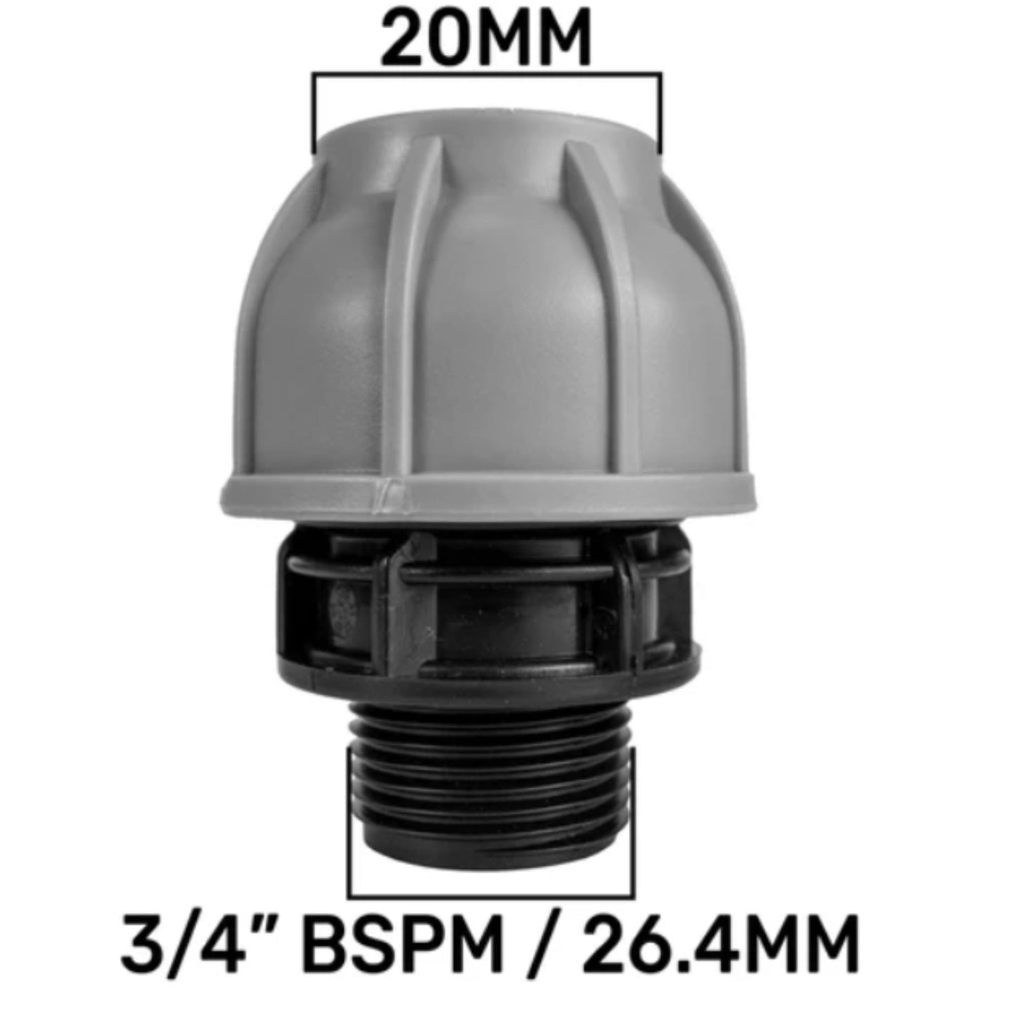 IBC 2” S60X6 Cap with Lever Valve & 20mm MDPE Straight Coupler and PTFE Tape – Durable Leak-Proof Plumbing Solution