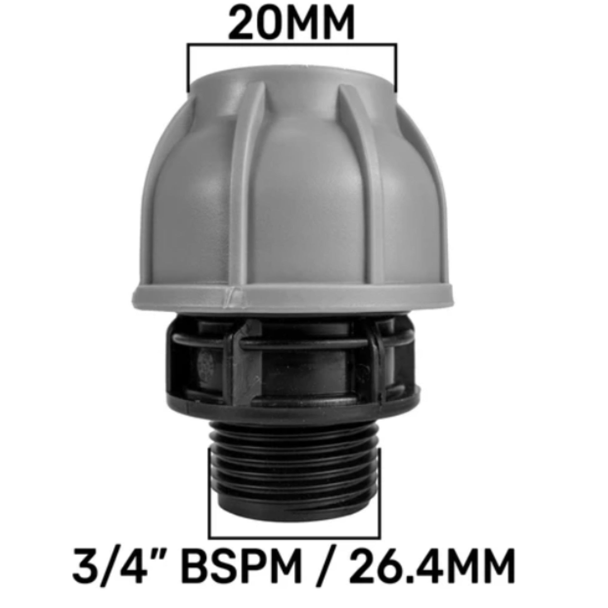 IBC 2” S60X6 Cap with Lever Valve & 20mm MDPE Straight Coupler and PTFE Tape – Durable Leak-Proof Plumbing Solution