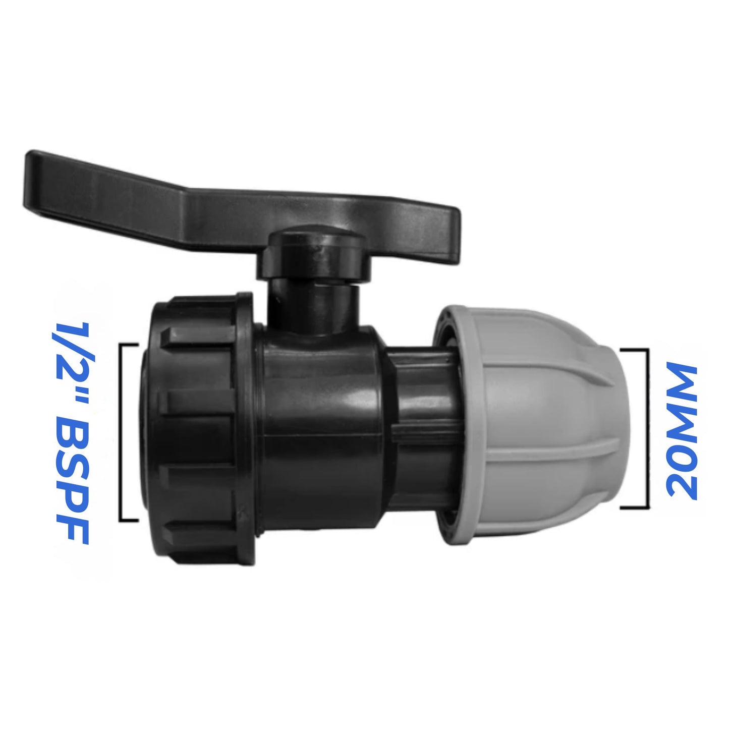 MDPE Compression Fittings 20mm - Straight, Elbow, Tee, Stop Valve, BSP Connector