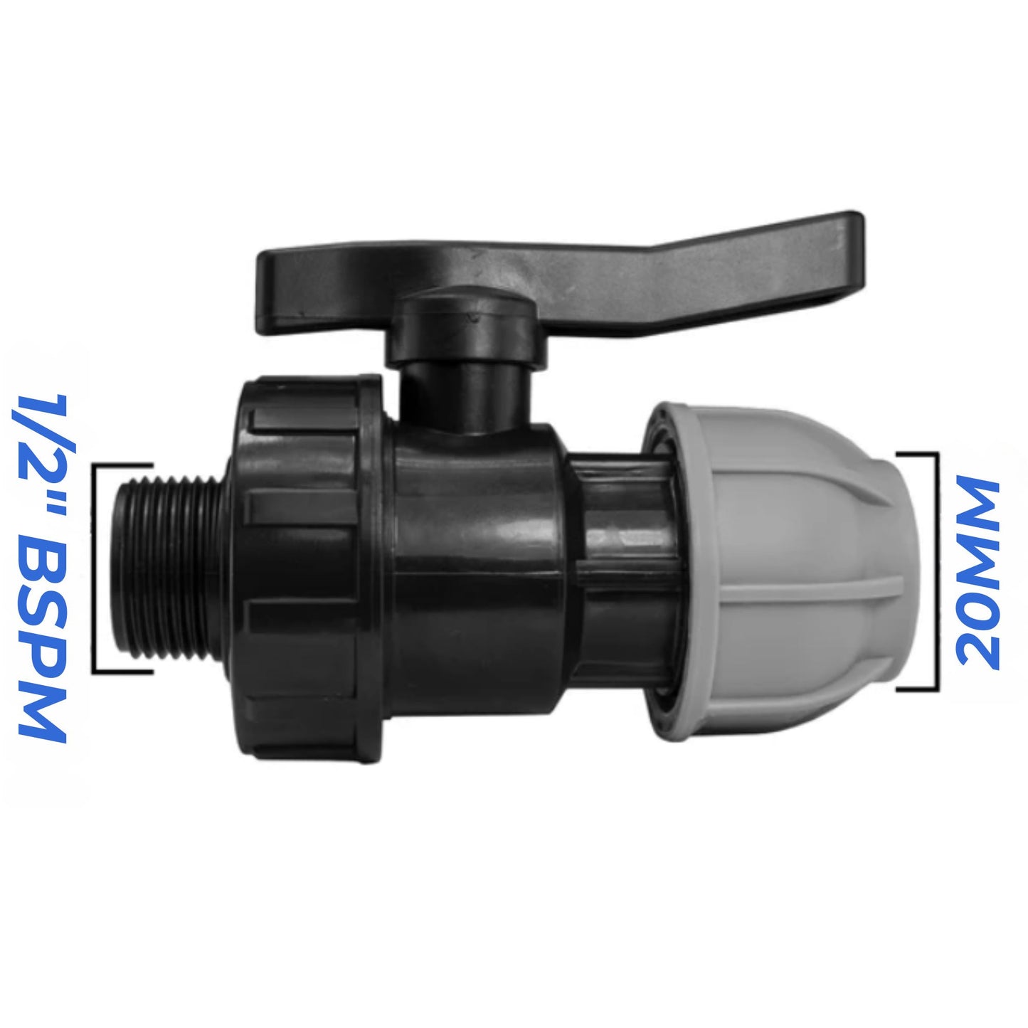 MDPE Compression Fittings 20mm - Straight, Elbow, Tee, Stop Valve, BSP Connector