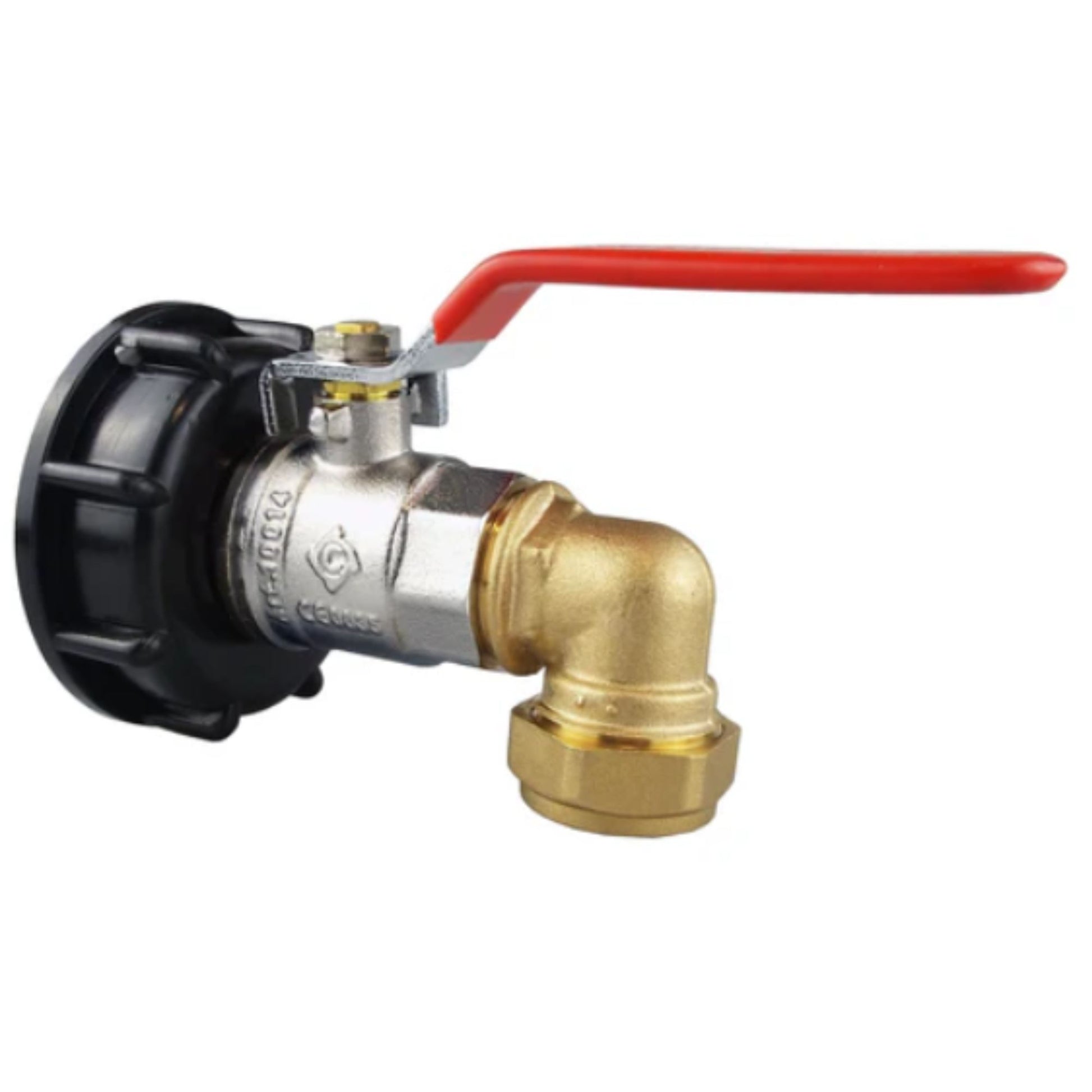 IBC 2” S60X6 Cap with Lever Valve and 22mm Brass Compression Elbow and PTFE Tape – Durable Leak-Proof Plumbing Solution
