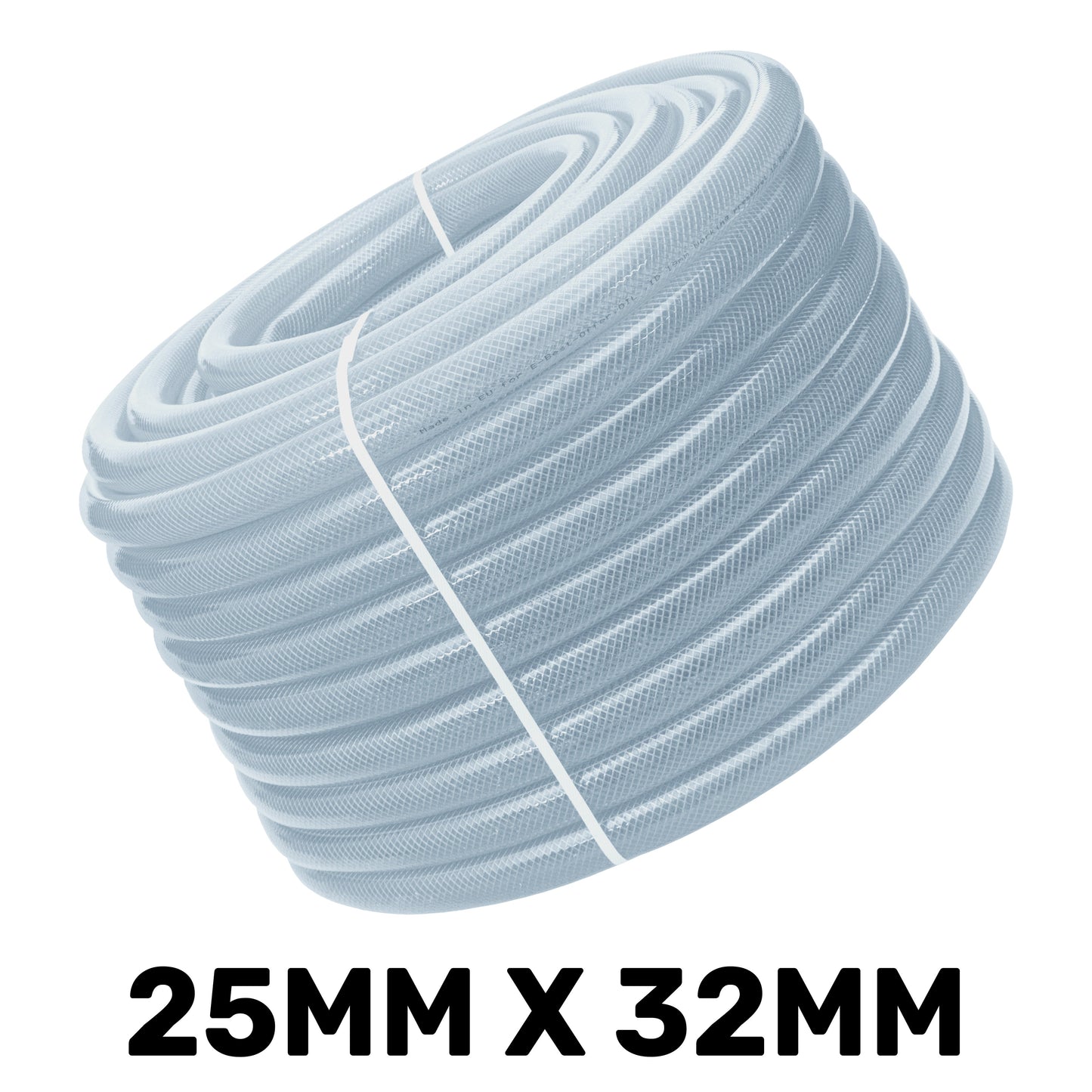 25mm Clear Braided PVC Hose Pipe - Food Grade, High Pressure, -20°C to +60°C