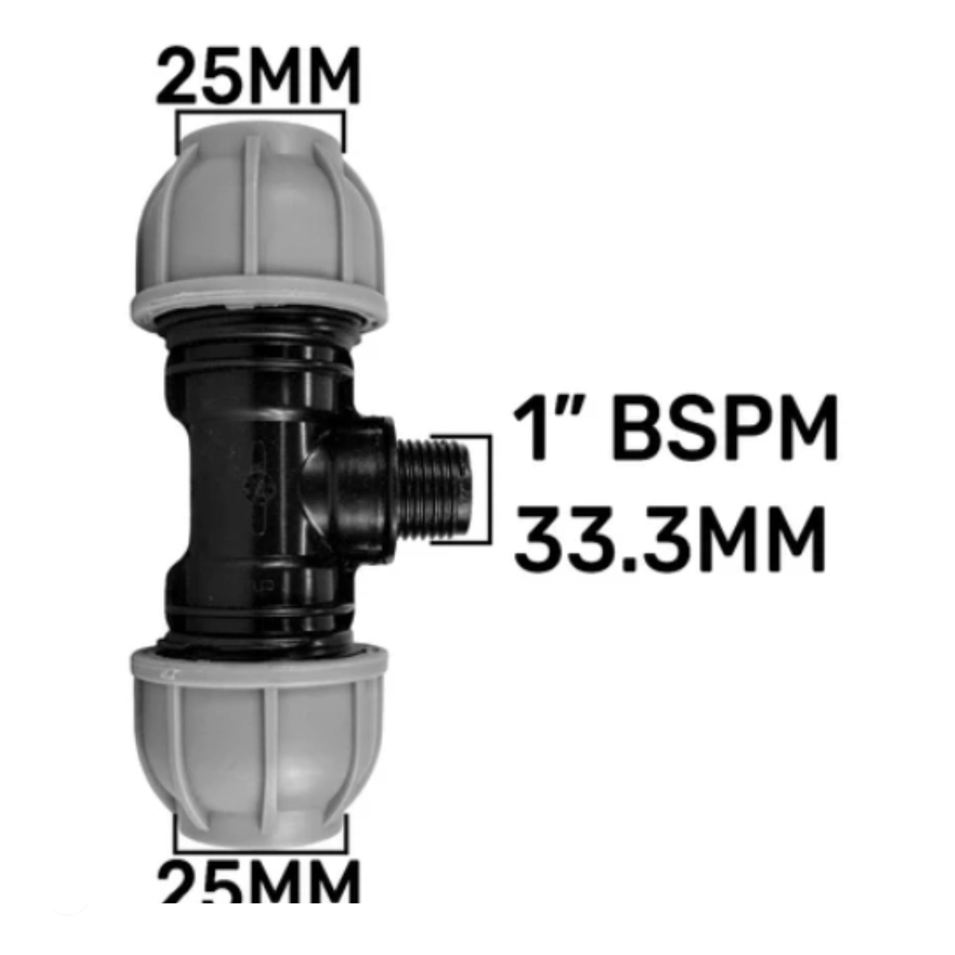 IBC S60X6 Cap Kit with 1” Lever Valve, 25mm MDPE Tee, and PTFE Tape - Leak-Proof Durable Plumbing Solution