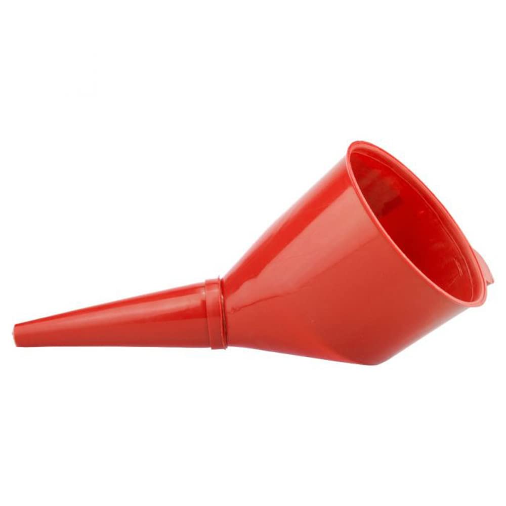 Red Angled Fuel Funnel – With fine mesh filter for easy refilling – Antistatic Lightweight Funnel – Practical and Versatile – Angled design that holds itself.