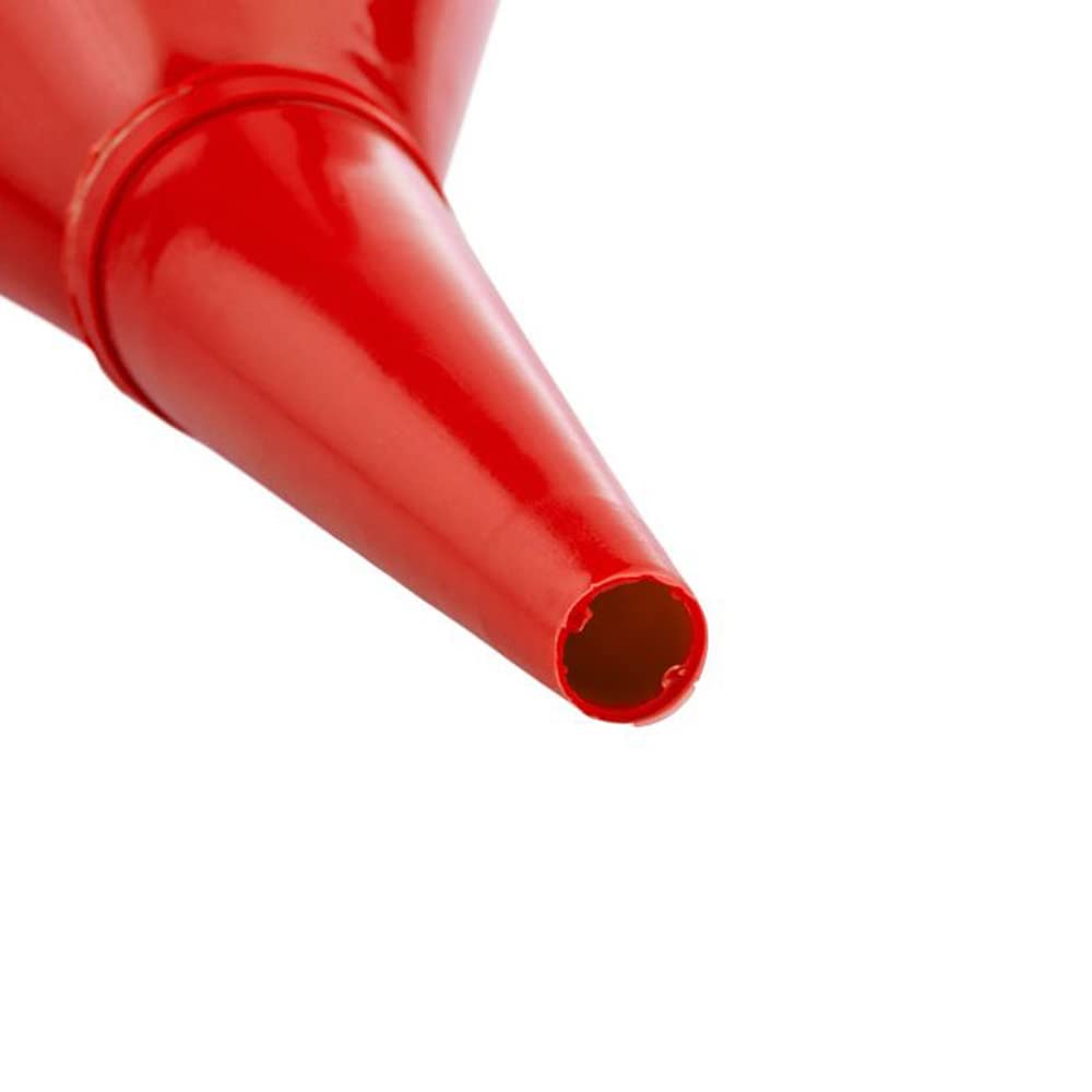 Red Angled Fuel Funnel – With fine mesh filter for easy refilling – Antistatic Lightweight Funnel – Practical and Versatile – Angled design that holds itself.