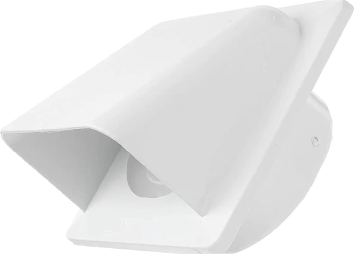 White External Vent Cover Kit - 100mm Hooded Cowl with Backdraft Shutter | Ventilation Grill for Extractor Fans, Tumble Dryers, and Walls