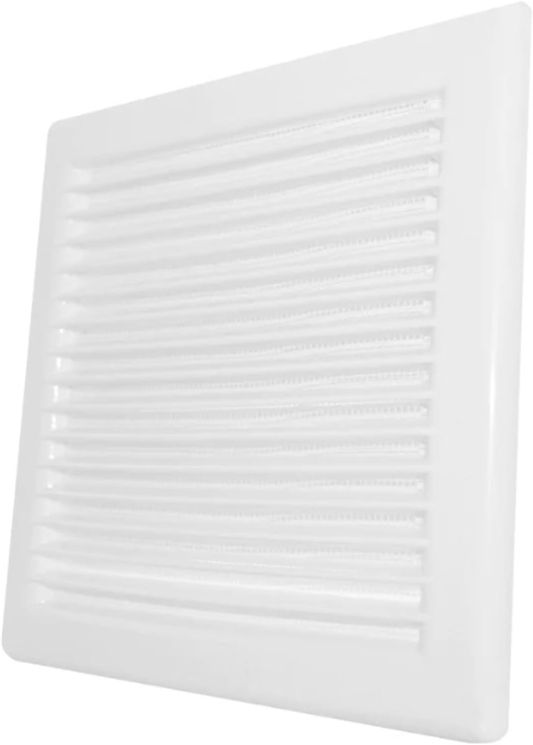 Square White Ventilation Grille with Flyscreen - Round Ø 100mm – 4 inch Rear Spigot