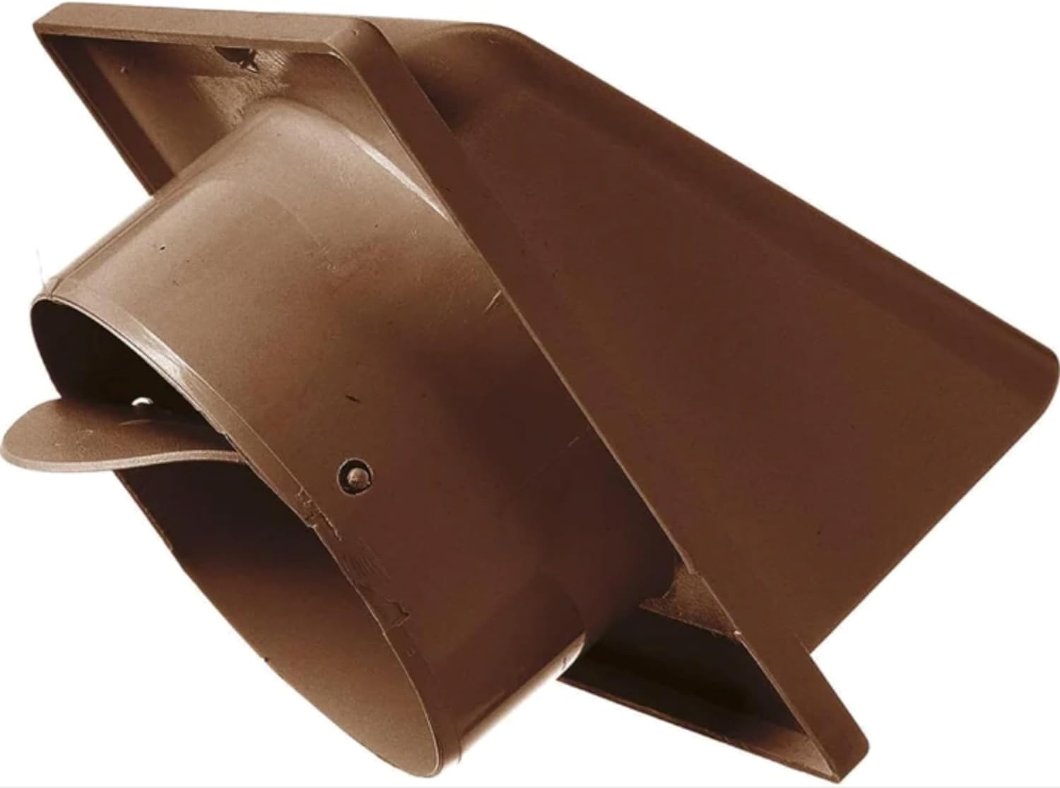 Brown External Vent Cover Kit - 100mm Hooded Cowl with Backdraft Shutter | Ventilation Grill for Extractor Fans, Tumble Dryers, and Walls | Plastic Cowled Vent Outlet Grille Hatch