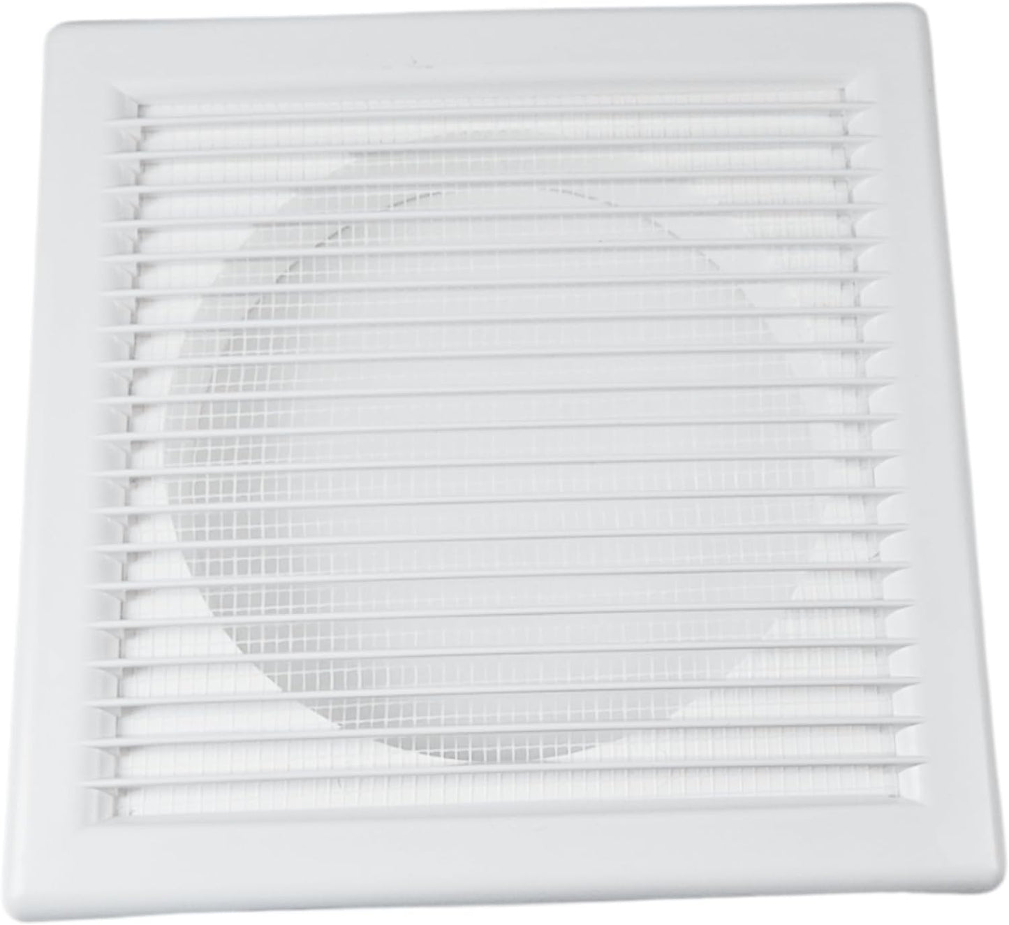 Square White Ventilation Grille with Flyscreen - Round Ø 100mm – 4 inch Rear Spigot