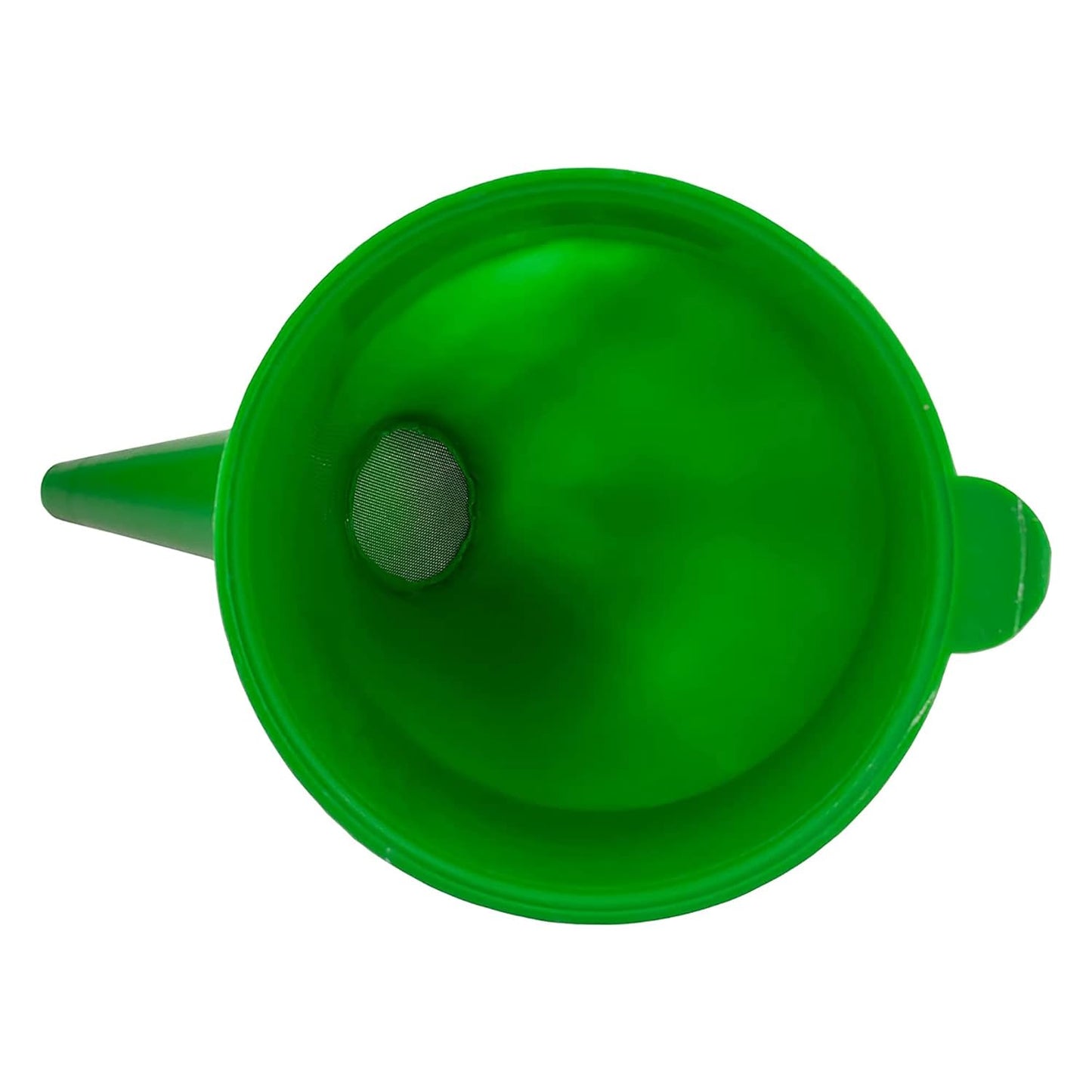 Green Angled Fuel Funnel – With fine mesh filter for easy refilling – Antistatic Lightweight Funnel – Practical and Versatile – Angled design that holds itself