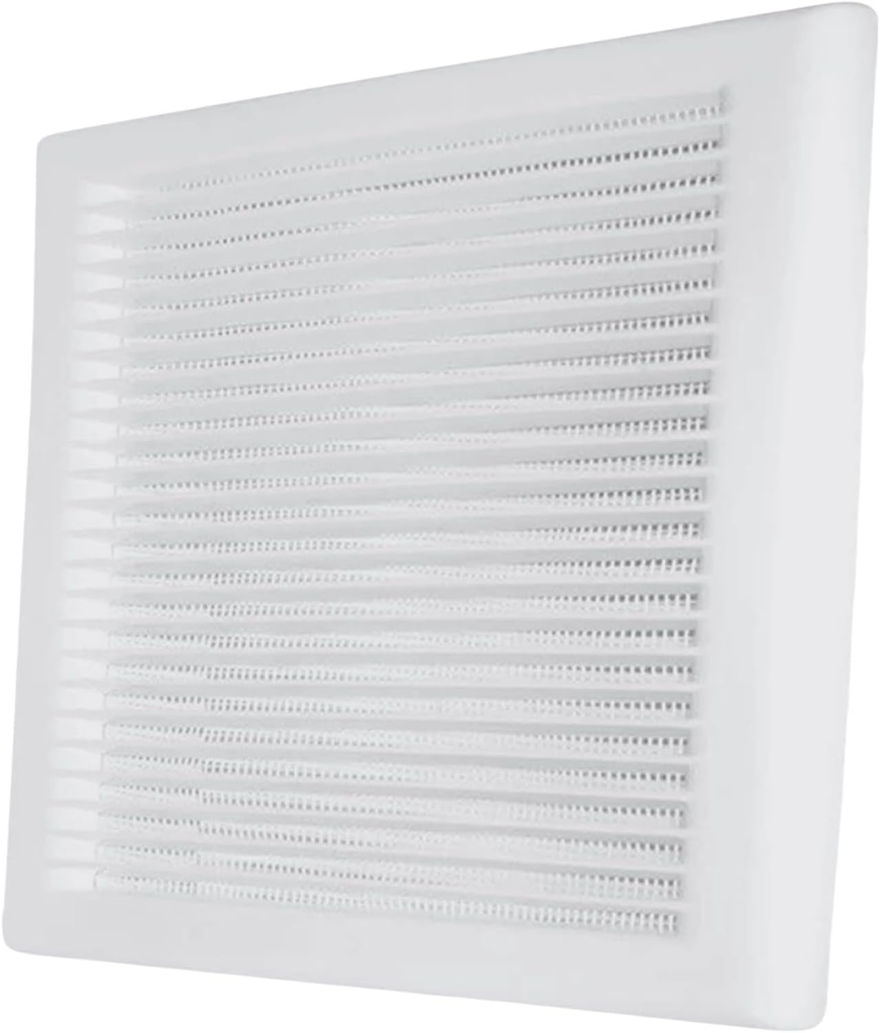 Square White Ventilation Grille with Flyscreen - Round Ø 100mm – 4 inch Rear Spigot