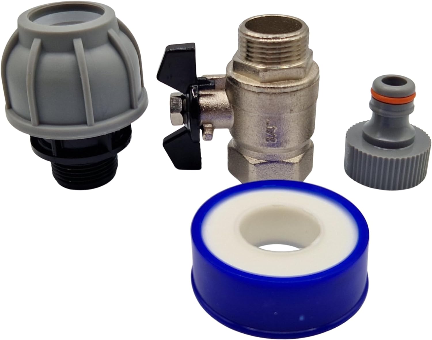 Upgrade Your Water Supply with MDPE to Click-Lock Butterfly Valve Connection Kit - Universal Click-Lock Connection with PTFE Tape Roll