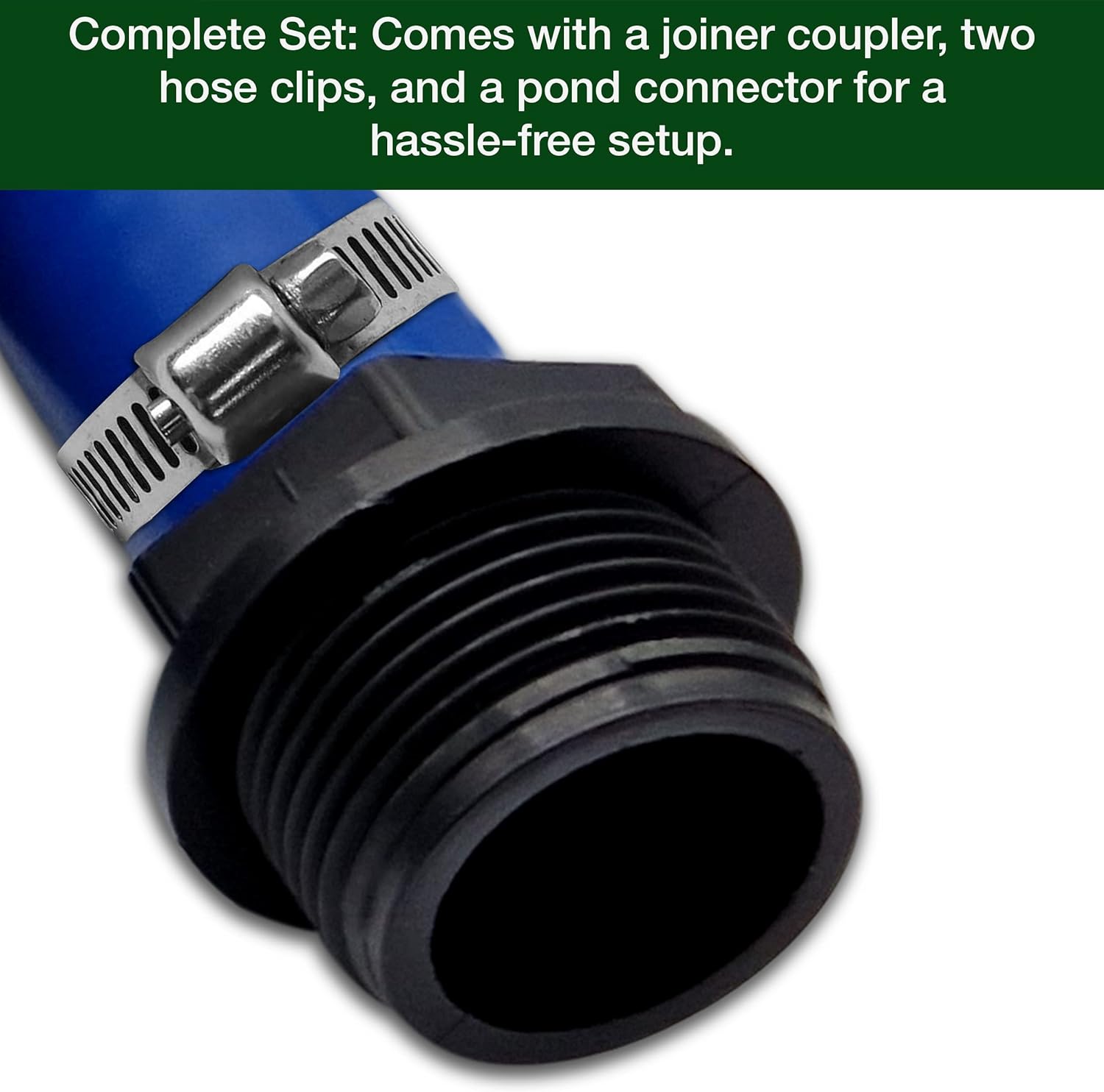 Ultimate Layflat Discharge Hose Pipe Set - 10m x 25mm Diameter, Complete with 2 Clips, Joiner Coupler, and Pond Connector for use with Submersible & Other Water Pumps