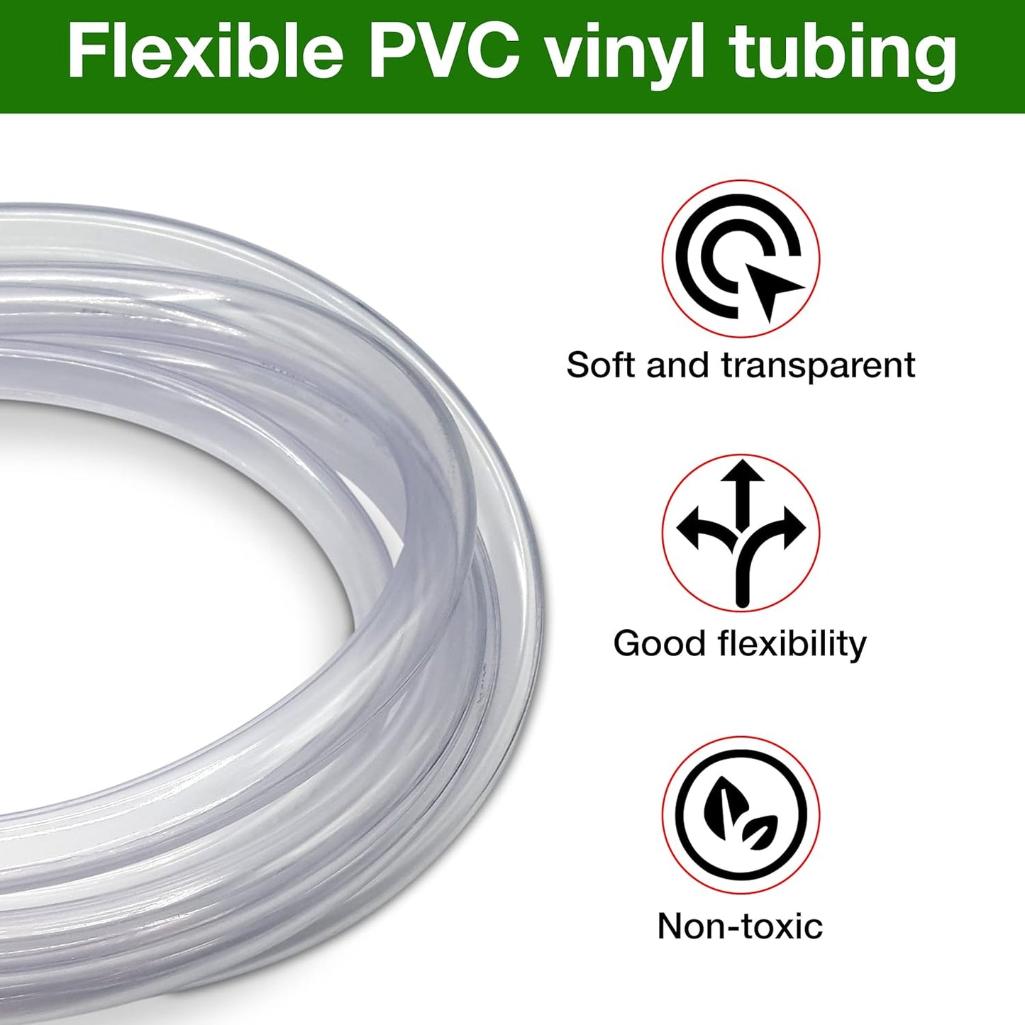 Flexible Hose Pipe 16mm Inside Diameter 20mm Outside Diameter – 4 Metres Clear PVC Food Grade Clear Plastic Tube for Fish Food, Engineering, Food Industry – Multipurpose PVC Pipe