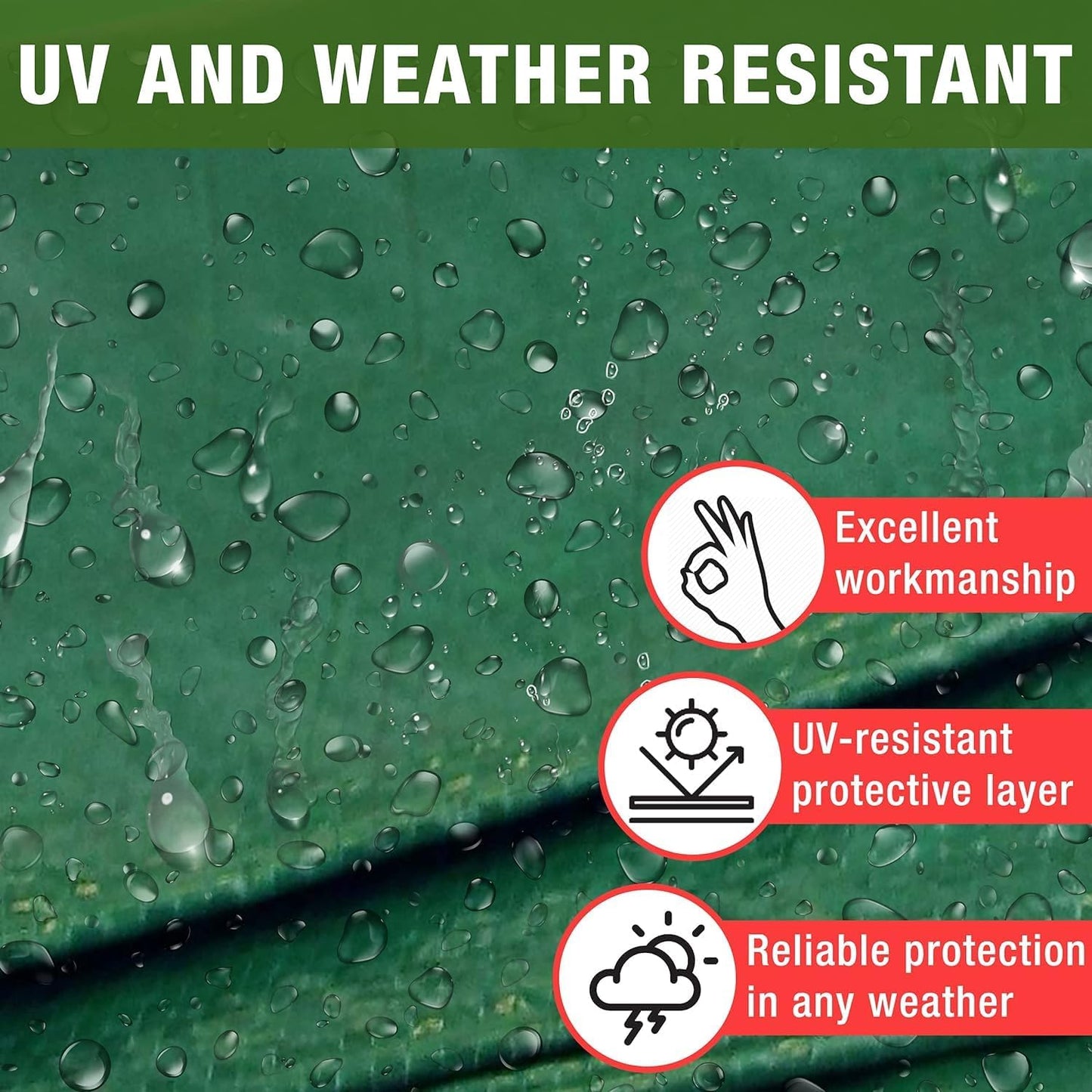 Heavy Duty, Waterproof Cover Plastic Sheet Tarp – Durable Sheet for Garden, Caravan, Camping, Outdoor – UV, Dust, Rain, Ground Sheets for Camping