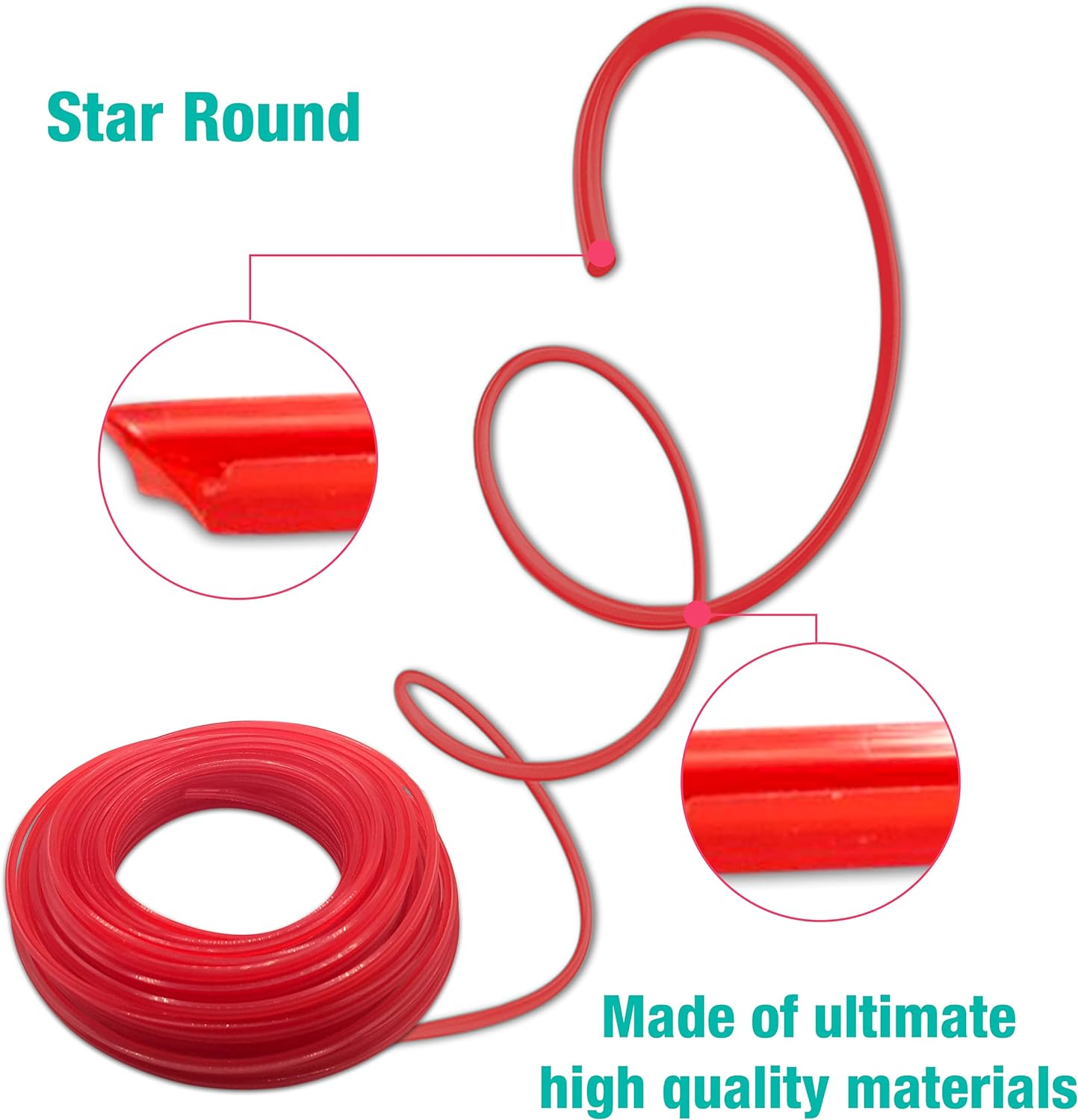 Strimmer Line Red Star – 2.4 mm x 15 m Strimmer Wire – Ideal for Professional Trimming of Medium to Long Grass