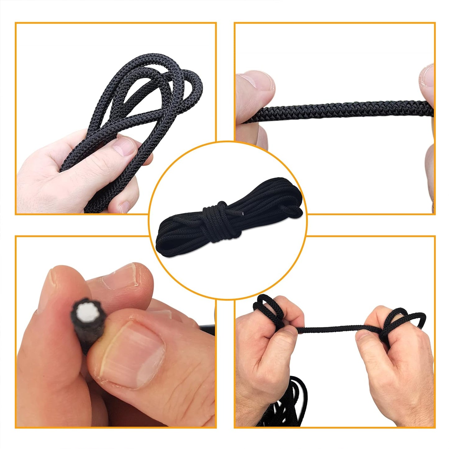 Bungee Cord – 10m x 6mm Elasticated Tarpaulin Bungee Cord – Heavy-Duty Tarpaulin Elastic Cord – Shock Securing Cord for Tarpaulins, Trailers, Camping, Sailboats and Industrial Use