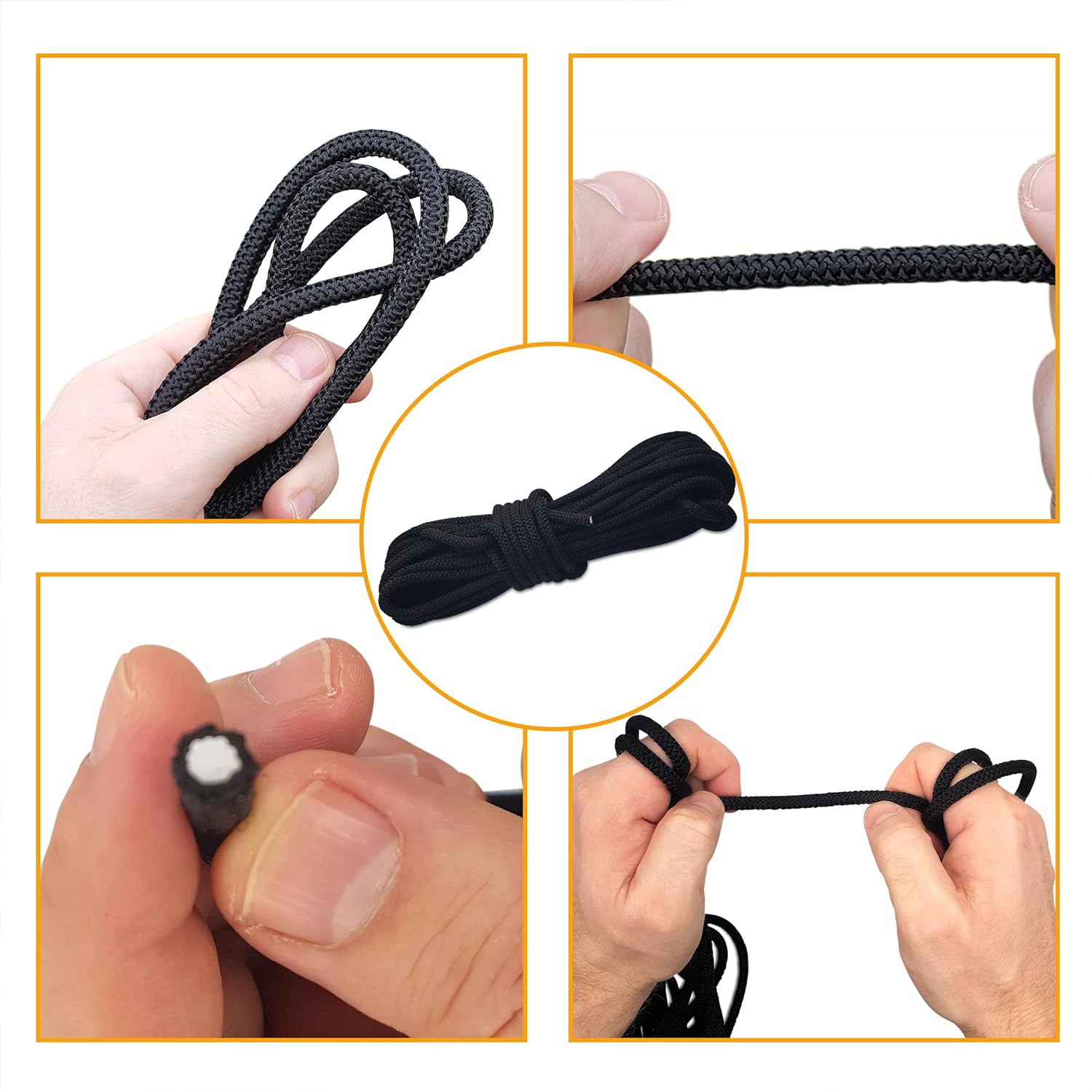 Bungee Cord – 10m x 6mm Elasticated Tarpaulin Bungee Cord – Heavy-Duty Tarpaulin Elastic Cord – Shock Securing Cord for Tarpaulins, Trailers, Camping, Sailboats and Industrial Use