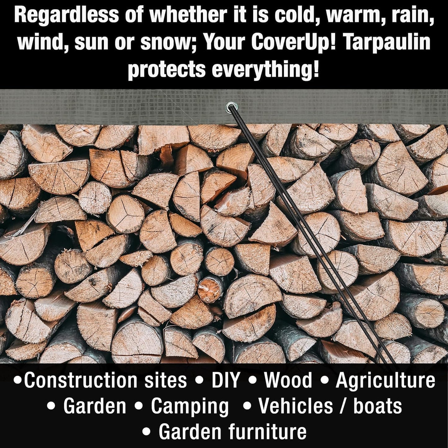 Grey Tarpaulin – Waterproof & Heavy Duty 200 GSM Tarp – Large, Durable Tarp for Car, Garden, Home – UV, Dust, Rain, Snow Protection – Versatile Groundsheet for Camping & Outdoor