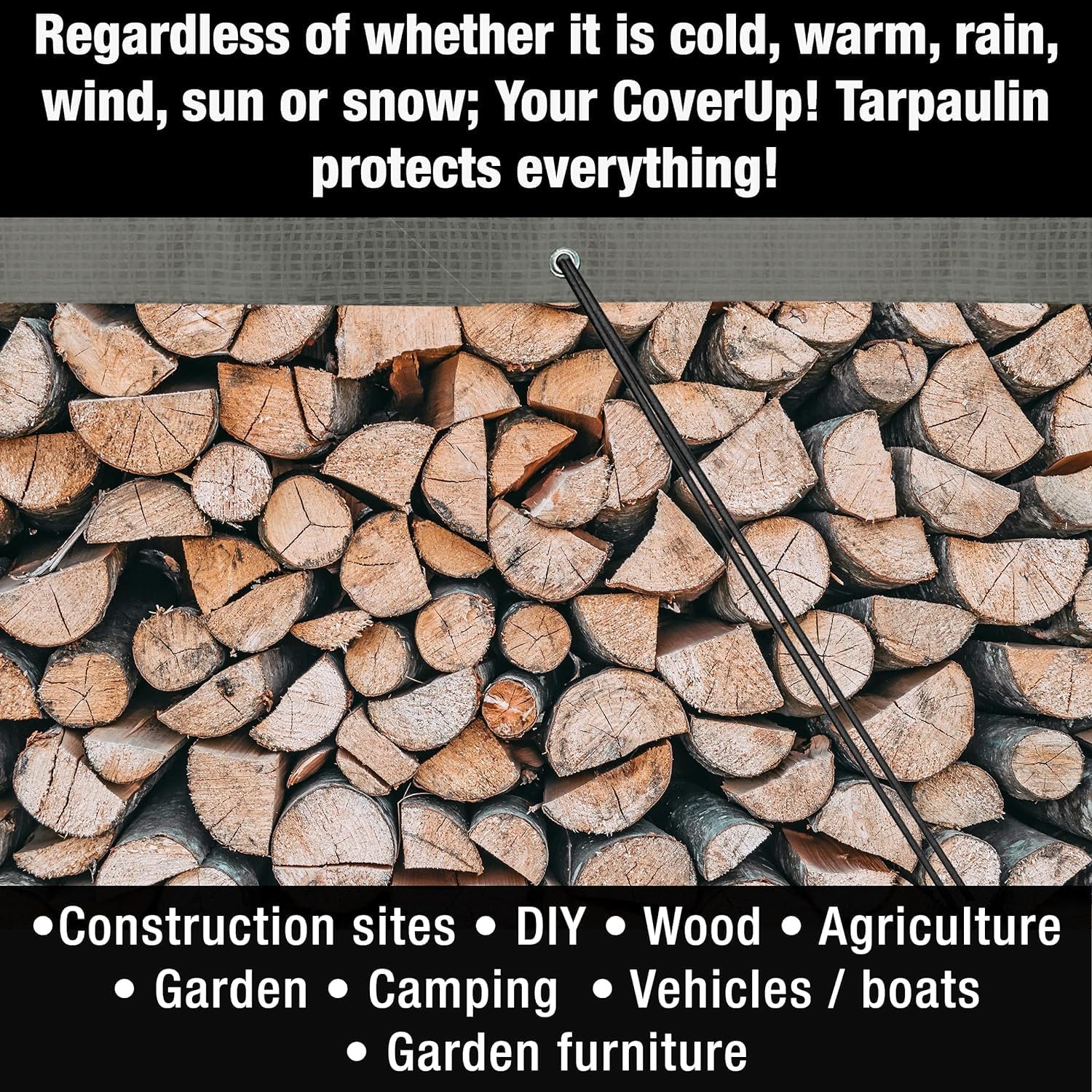Grey Tarpaulin – Waterproof & Heavy Duty 200 GSM Tarp – Large, Durable Tarp for Car, Garden, Home – UV, Dust, Rain, Snow Protection – Versatile Groundsheet for Camping & Outdoor