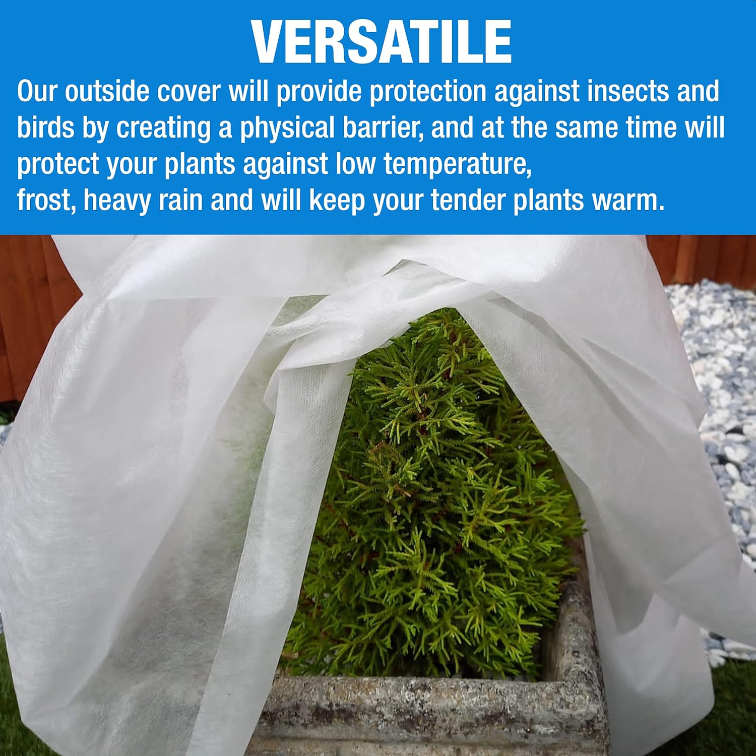 Non-Woven Frost Protect Fleece – 1.6 x 10 m – 30gsm Plant Protection Fleece – Durable and Resilient Winter/Spring Protection – Ideal Cover for Garden, Greenhouse, Plant Protection