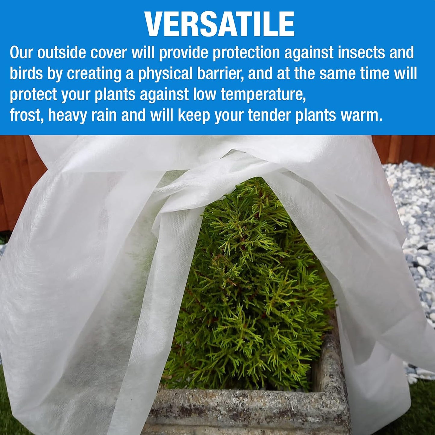 Non-Woven Frost Protect Fleece – 1.1 x 10 m – 30gsm Plant Protection Fleece – Durable and Resilient Winter/Spring Protection – Ideal Cover for Garden, Greenhouse, Plant Protection