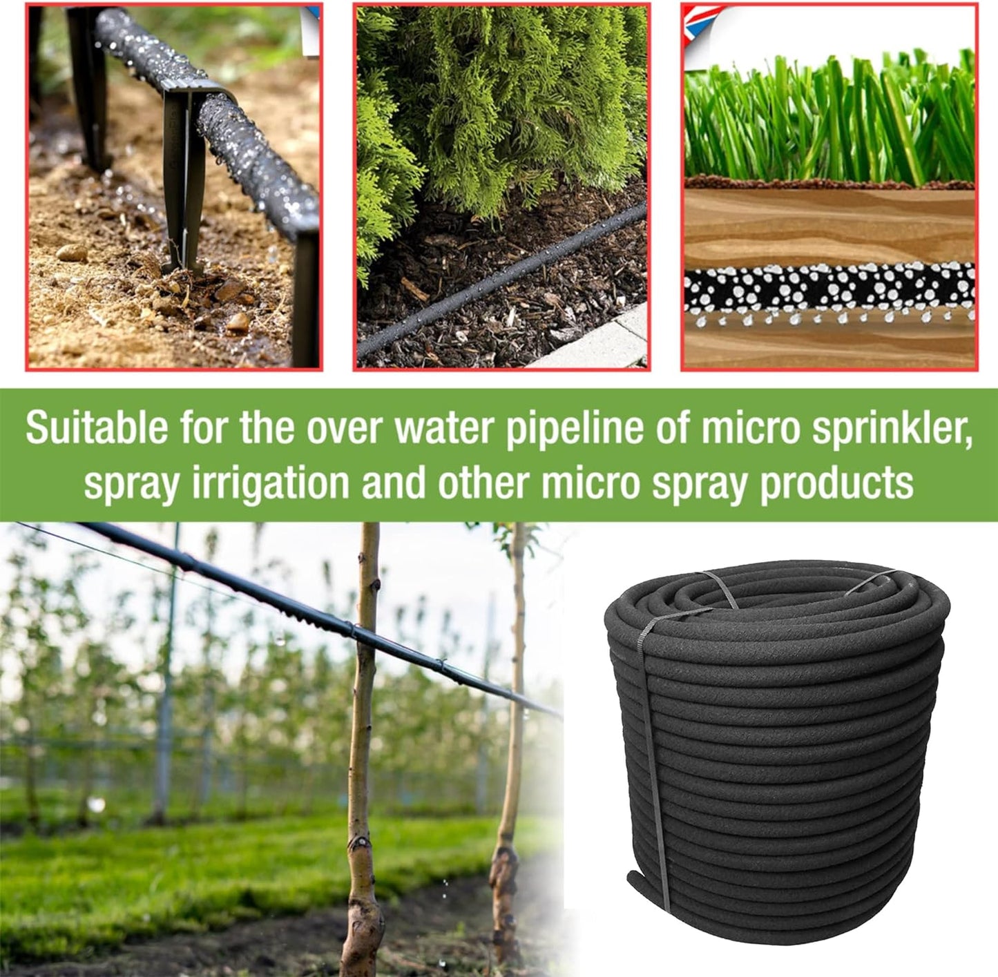 Transform Your Plant Watering - 100m Aqua Drop Soaker Hose Drip Pipe - Premium Recycled Rubber, Low Water Usage, and Efficient Irrigation!
