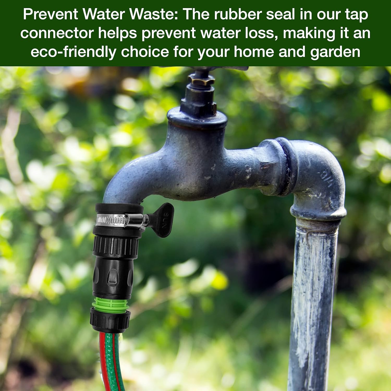 Universal Rubber Tap Connector 22-24mm Indoor and Outdoor - Includes Free Hozelock Compatible Female Connector for 1/2" or 5/8" Hose