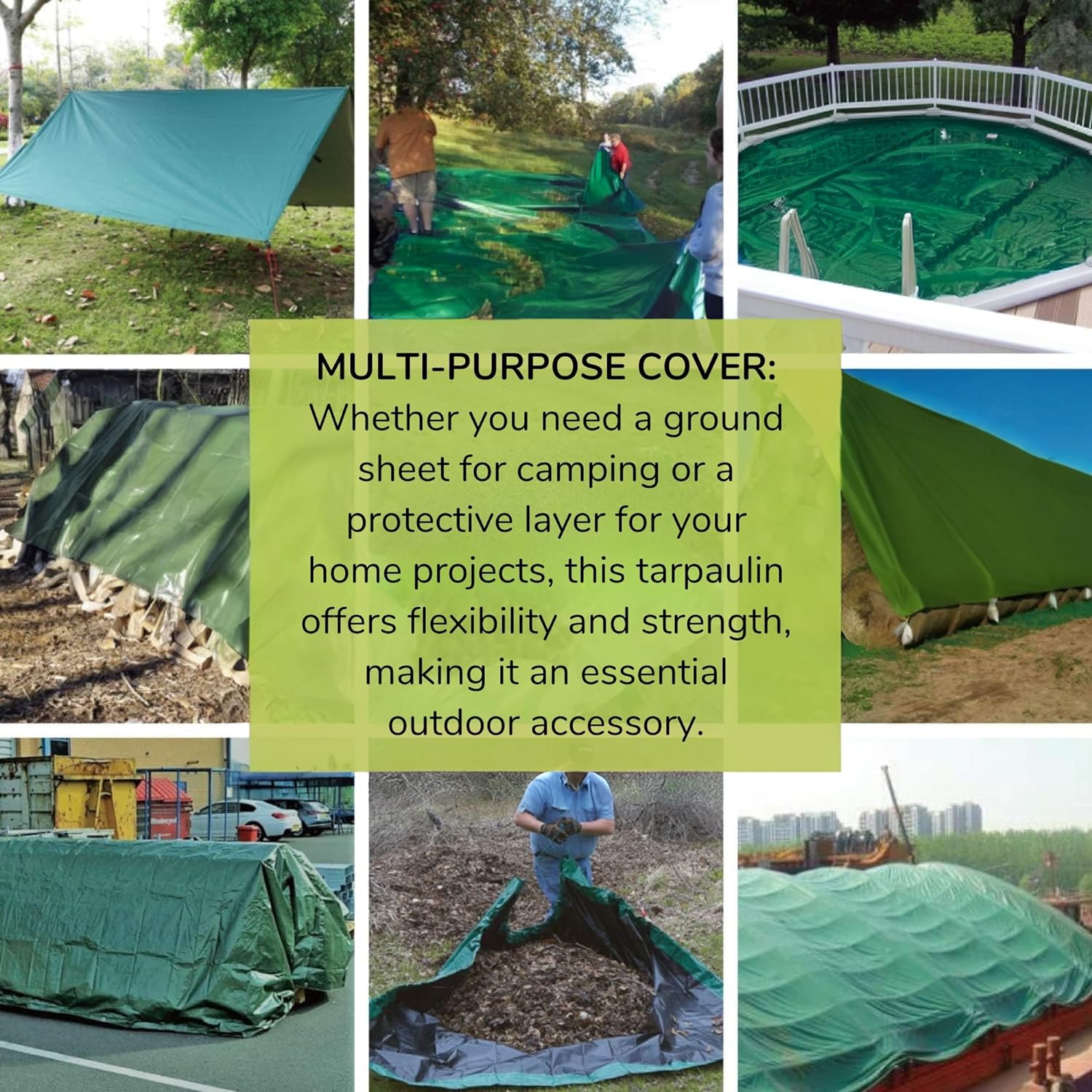 Heavy Duty, Waterproof Cover Plastic Sheet Tarp – Durable Sheet for Garden, Caravan, Camping, Outdoor – UV, Dust, Rain, Ground Sheets for Camping