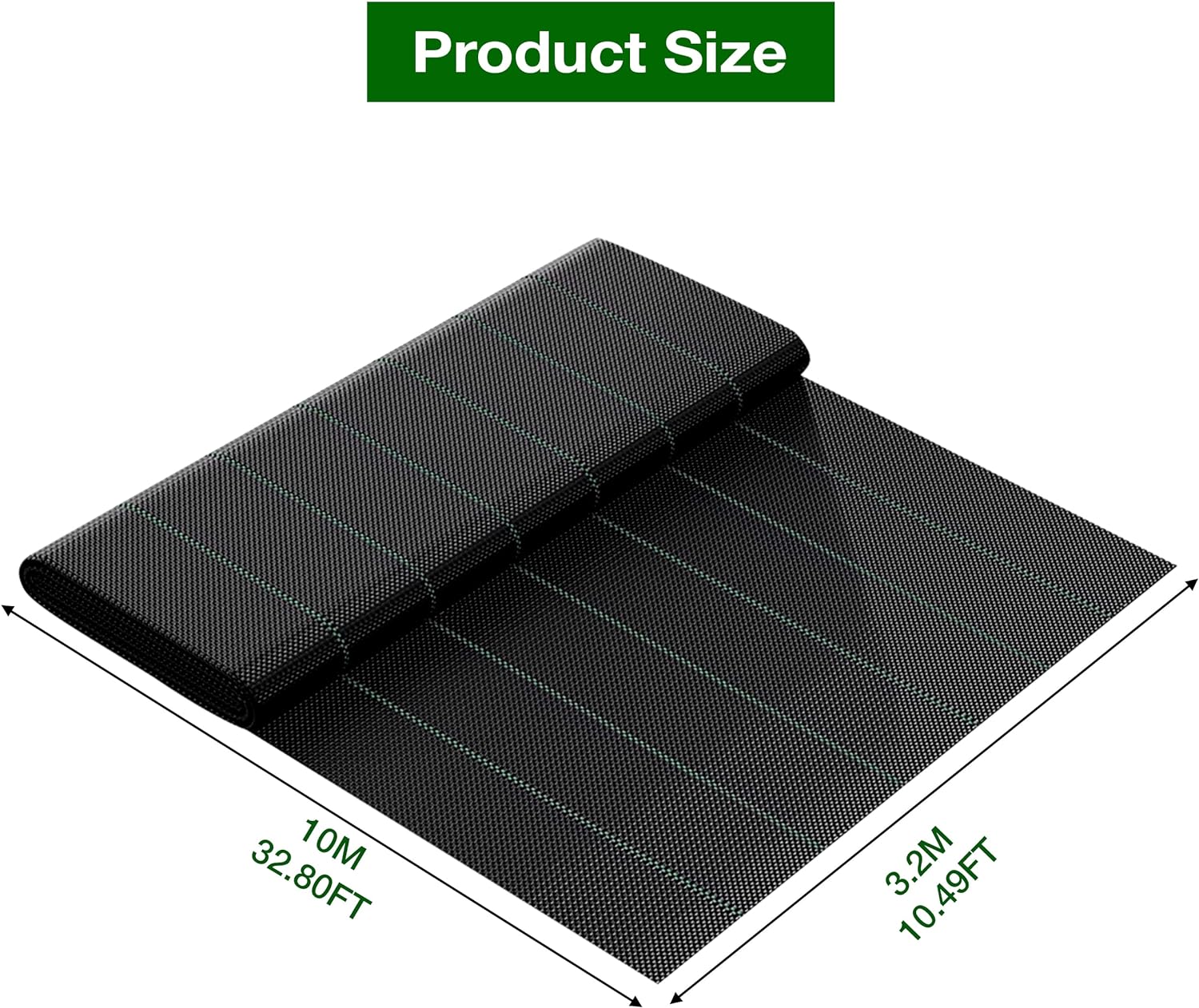 Heavy Duty Weed Control Membrane Fabric - Ground Cover for Landscaping, Driveways, Patios, Flower Beds - Ideal for Garden, Artificial Grass, Gravel Underlay, Planters