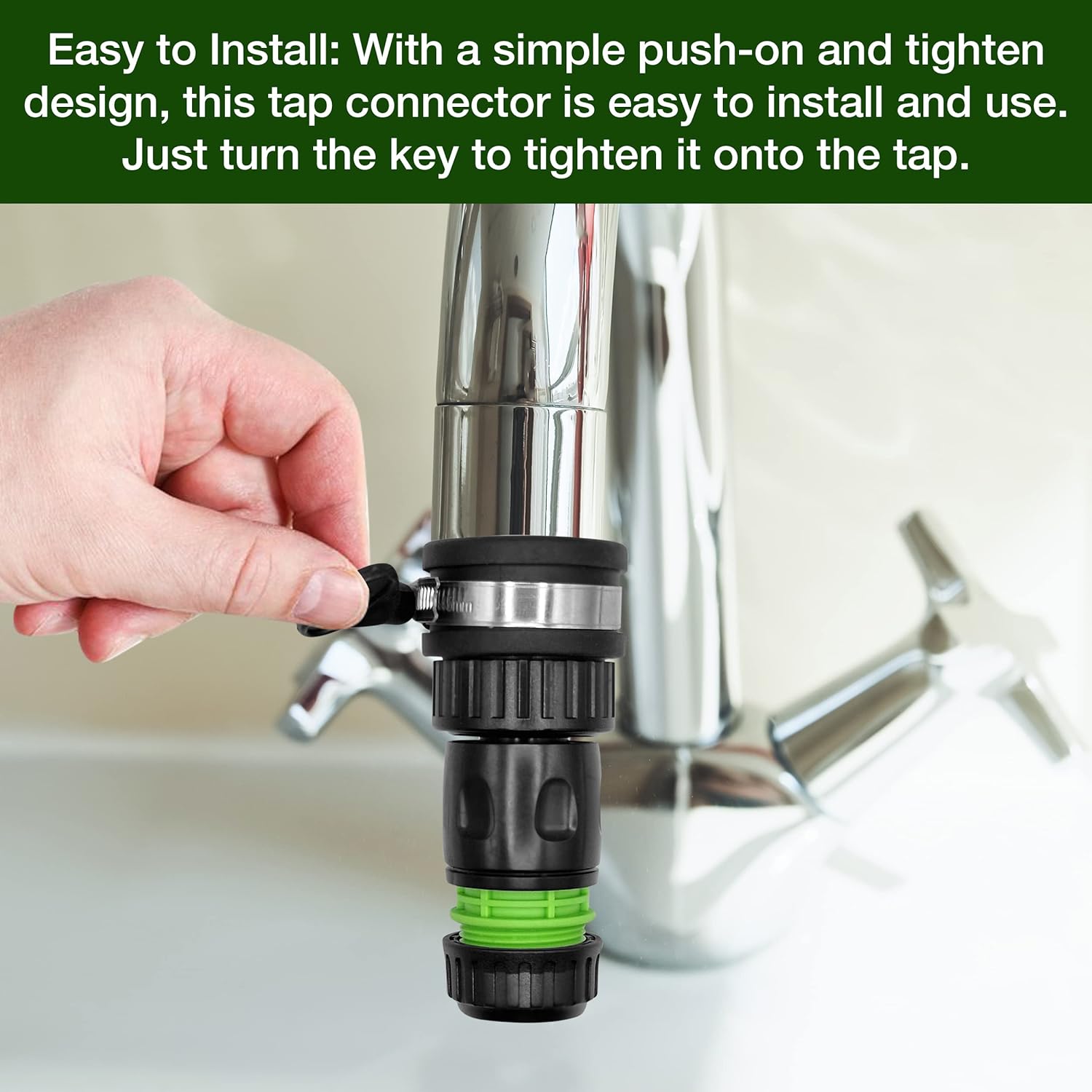 Universal Rubber Tap Connector 22-24mm Indoor and Outdoor - Includes Free Hozelock Compatible Female Connector for 1/2" or 5/8" Hose