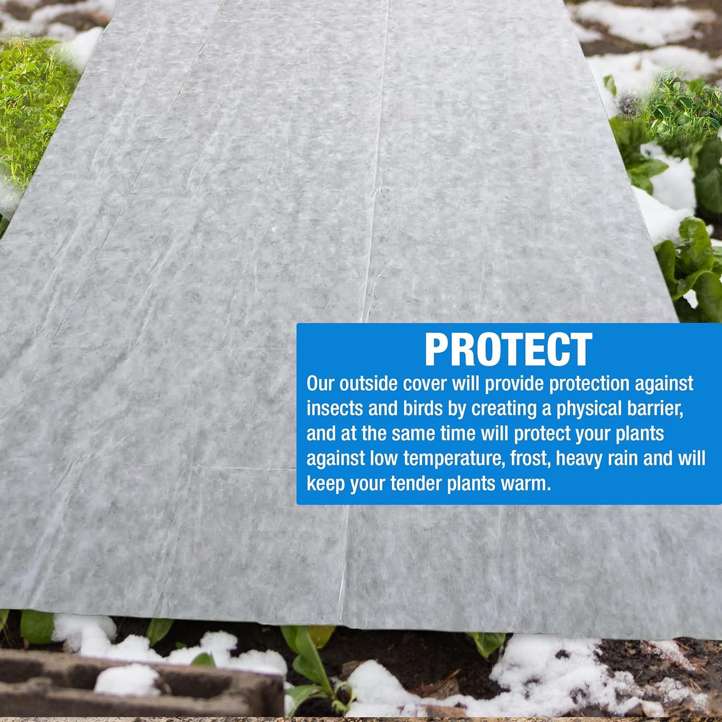 Non-Woven Frost Protect Fleece – 1.1 x 10 m – 30gsm Plant Protection Fleece – Durable and Resilient Winter/Spring Protection – Ideal Cover for Garden, Greenhouse, Plant Protection