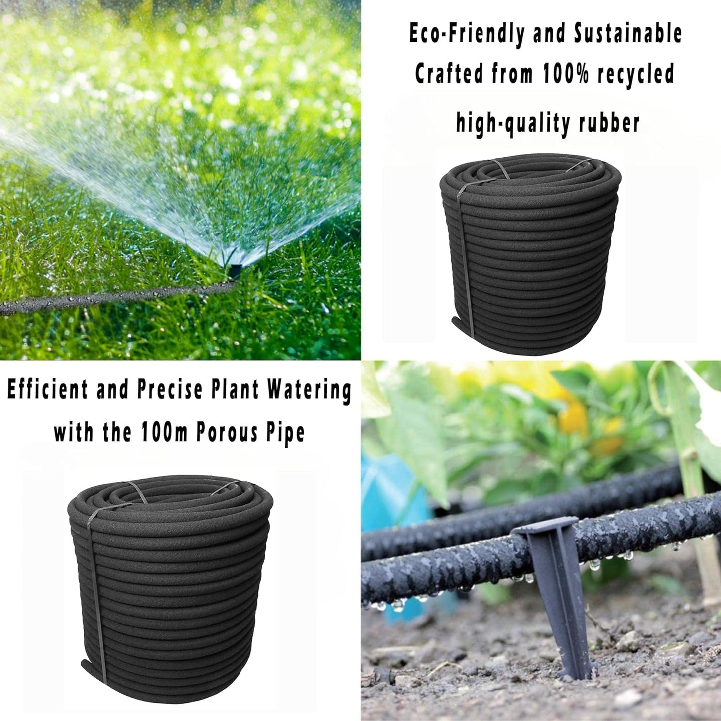Transform Your Plant Watering - 100m Aqua Drop Soaker Hose Drip Pipe - Premium Recycled Rubber, Low Water Usage, and Efficient Irrigation!