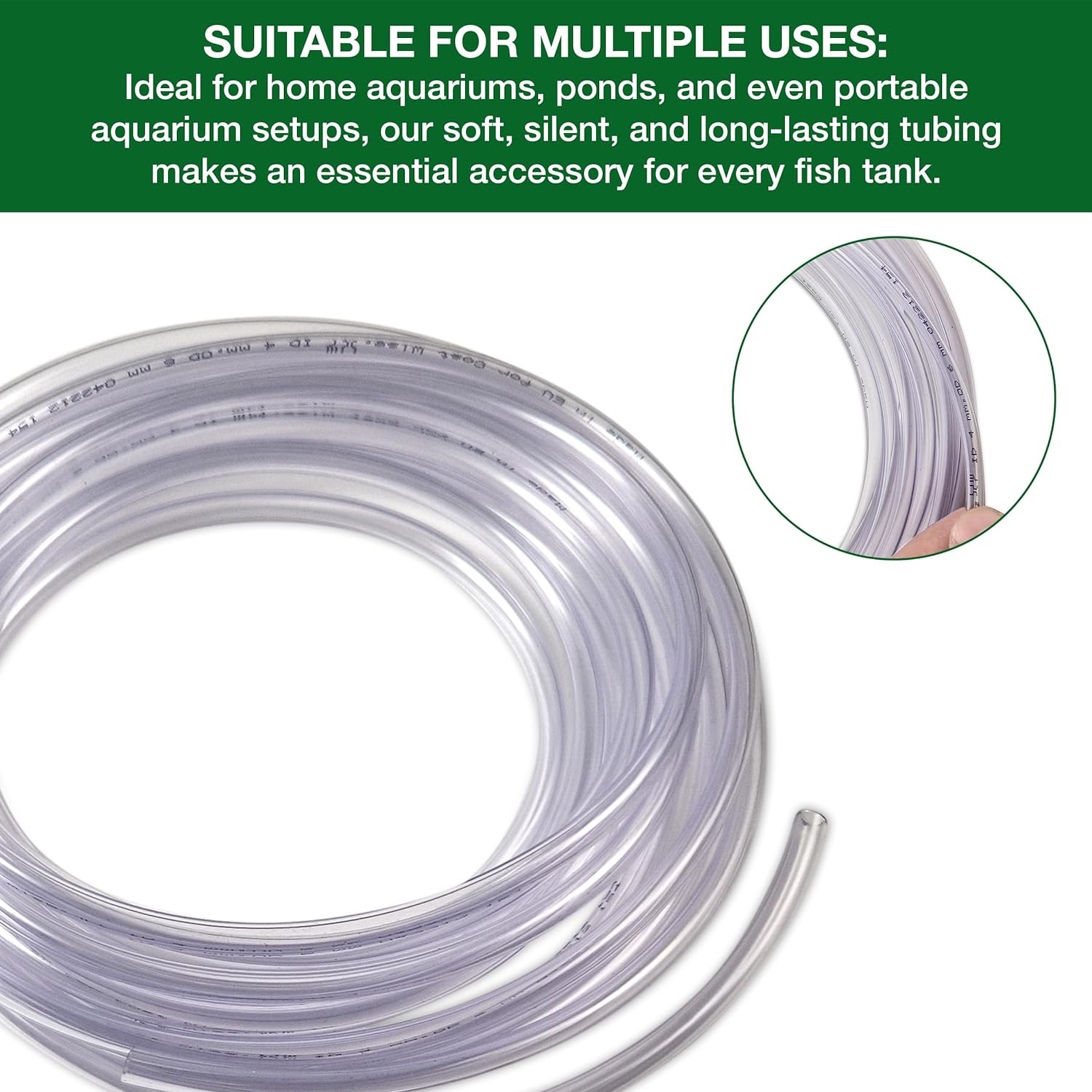 Clear Aquarium Airline PVC Food Grade Tube - 4/6MM Oxygen Tubing for Fish Tanks, Soft Aquarium Tubing Air Hose, Air Pump Accessories