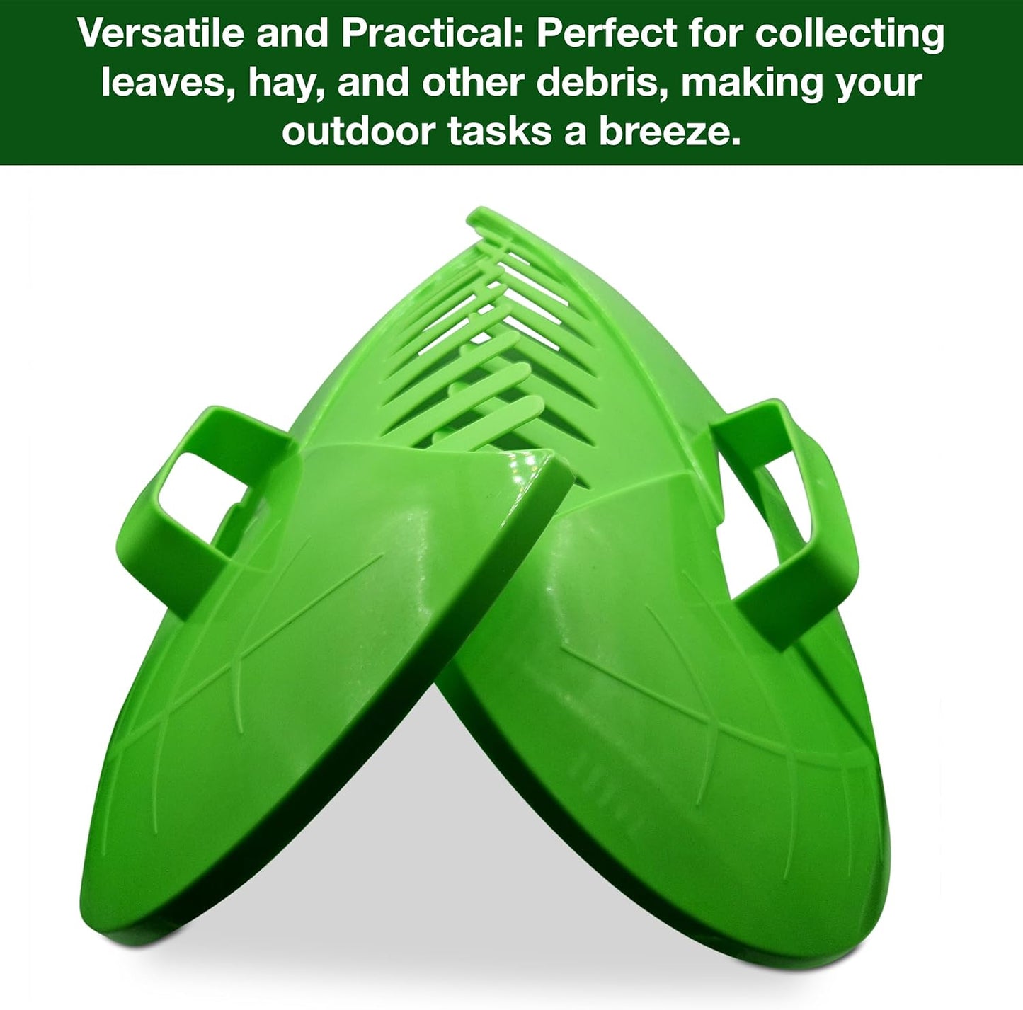 Leaf Rake & Grass Rake Set - Durable Plastic Hand Rake Garden Tool | Ergonomic Leaf Grabbers & Garden Equipment for Efficient Yard Cleanup