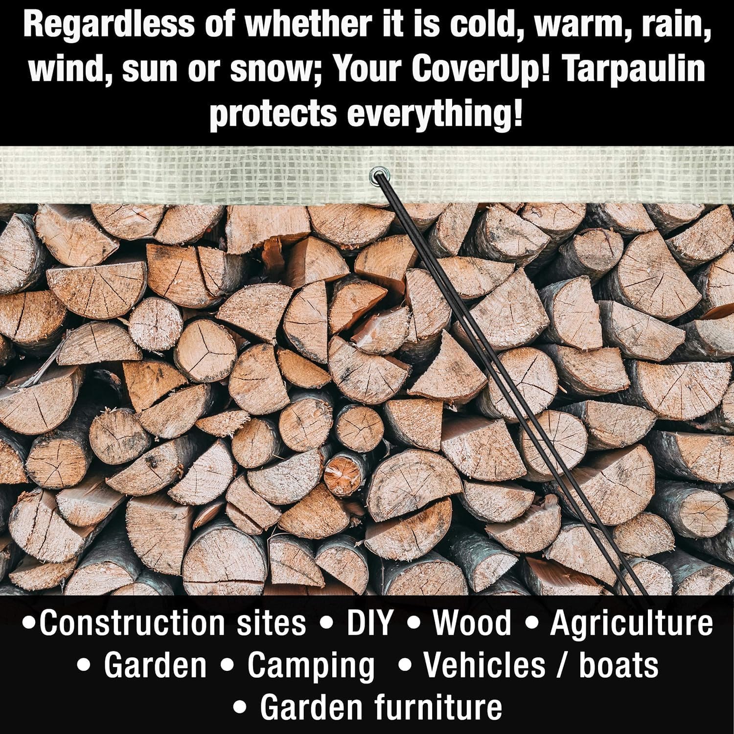 Clear Waterproof Tarpaulin – Heavy Duty 100GSM Multi-Purpose Tarp – Ideal for Caravan, Garden, Car and Outdoor Protection – UV, Dust, Rain, Snow Resistant – Transparent Cover