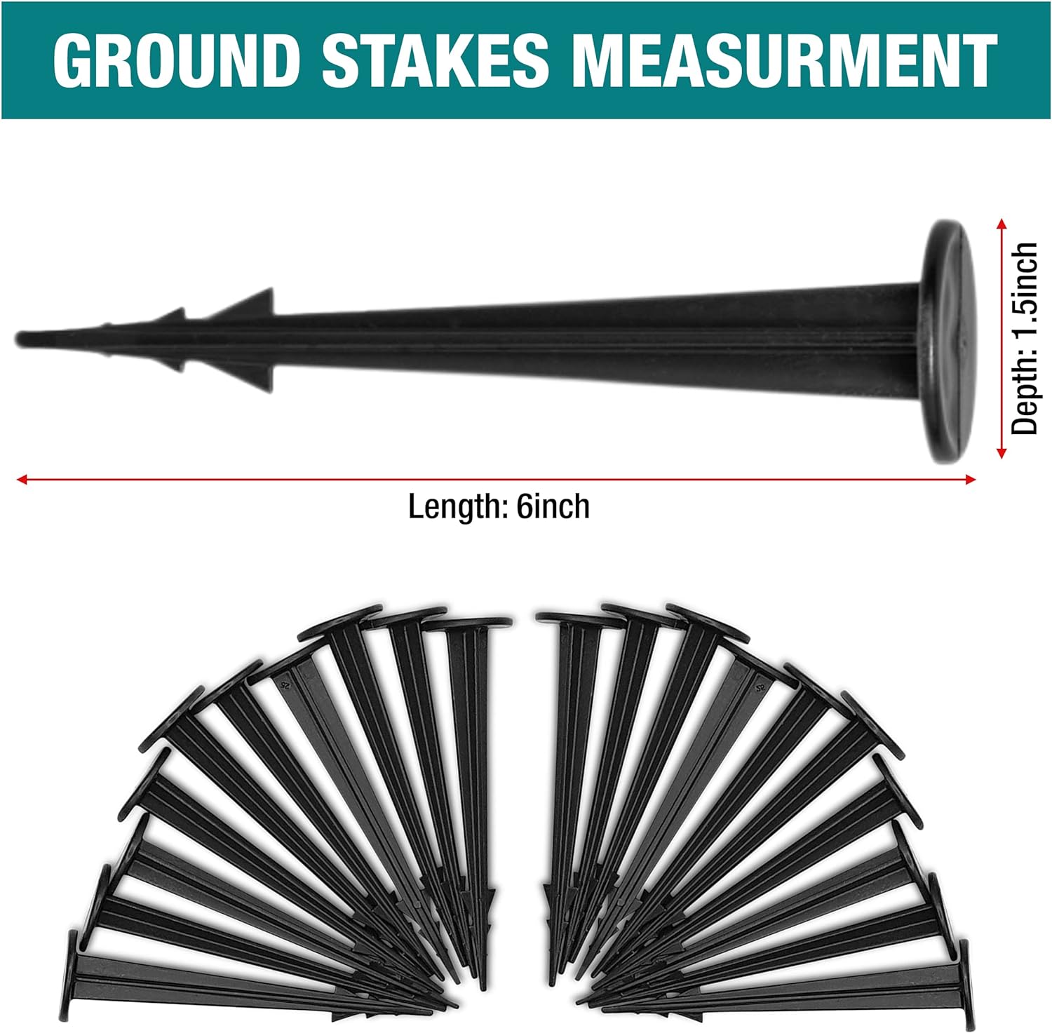 Mini Securing Pegs Pack of 100 – Heavy-Duty Ground Pegs for Securing Landscape Fabric – Durable Weed Membrane Pegs for Plant Protection – Plastic Pegs for Ground Sheet Cover