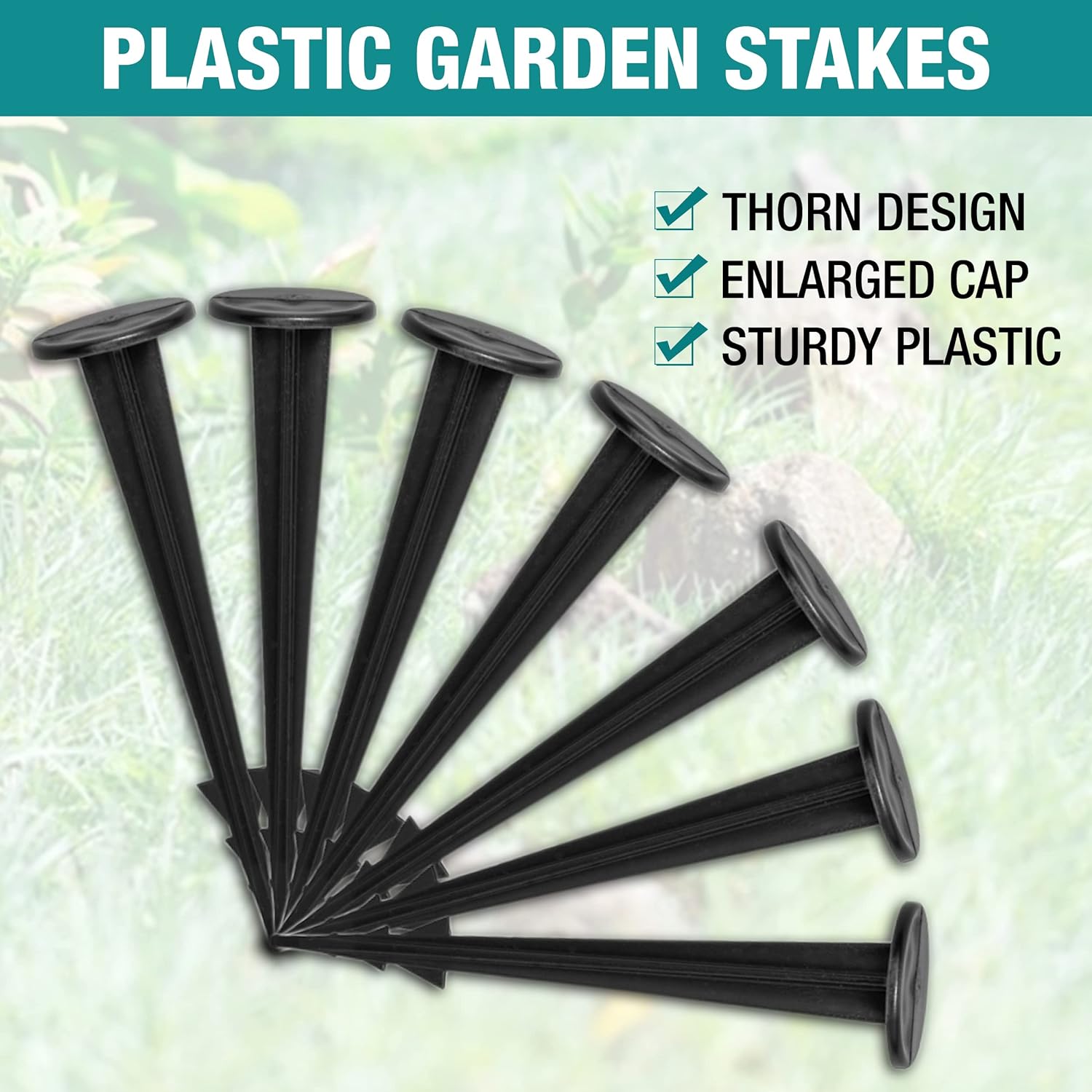 Mini Securing Pegs Pack of 100 – Heavy-Duty Ground Pegs for Securing Landscape Fabric – Durable Weed Membrane Pegs for Plant Protection – Plastic Pegs for Ground Sheet Cover