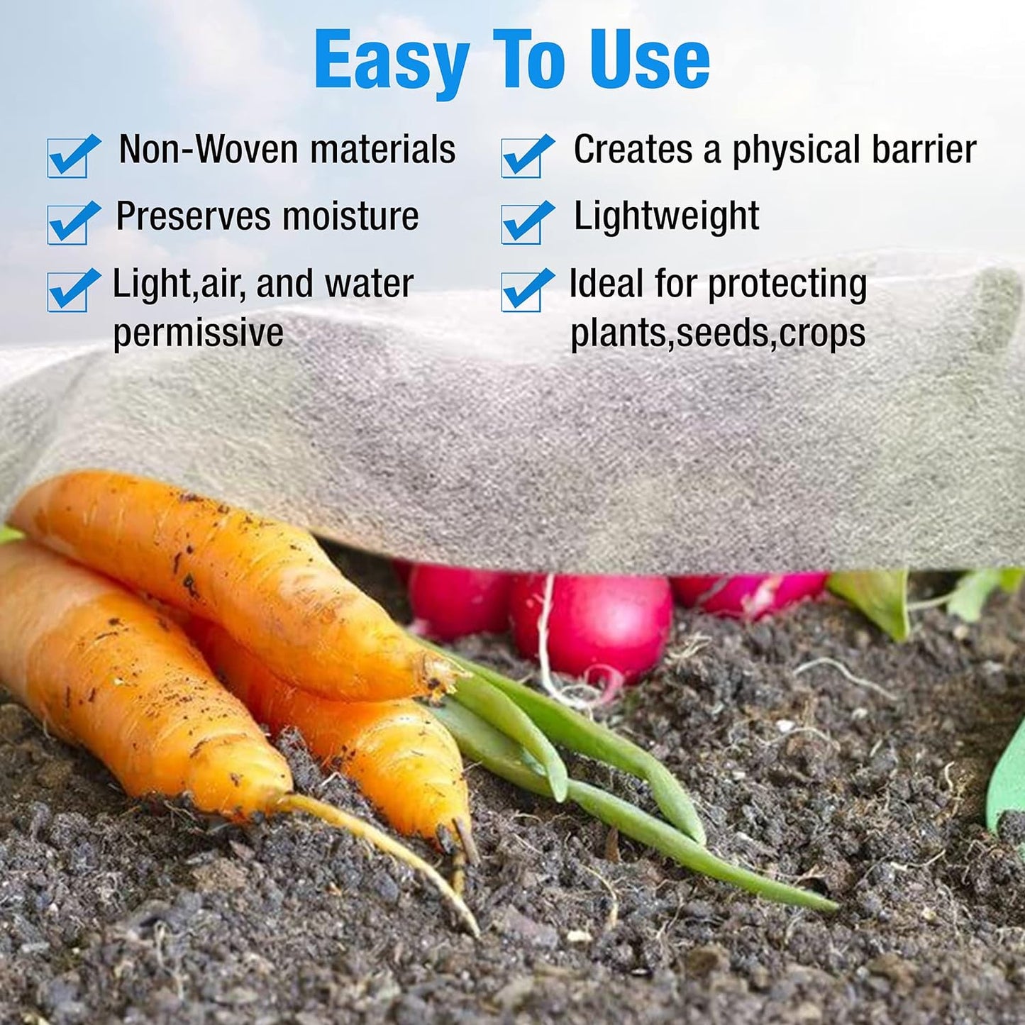 Non-Woven Frost Protect Fleece – 1.6 x 5 m – 30gsm Plant Protection Fleece – Durable and Resilient Winter/Spring Protection – Ideal Cover for Garden, Greenhouse, Plant Protection