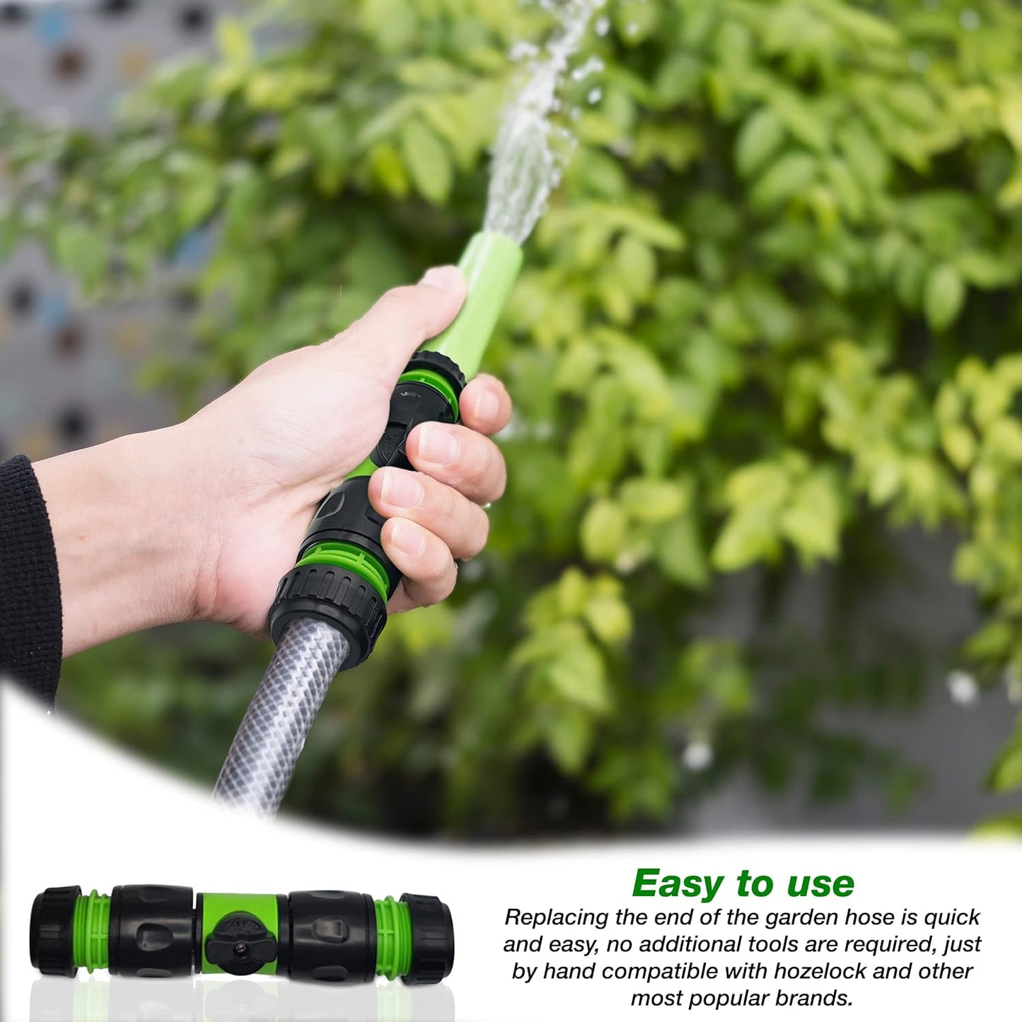 in-Line Valve Kit Hose Connector Pack of 2 – Hozelock Compatible Connector for Gardening, Watering, Irrigation – Garden Hose Pipe Shut Off Valve