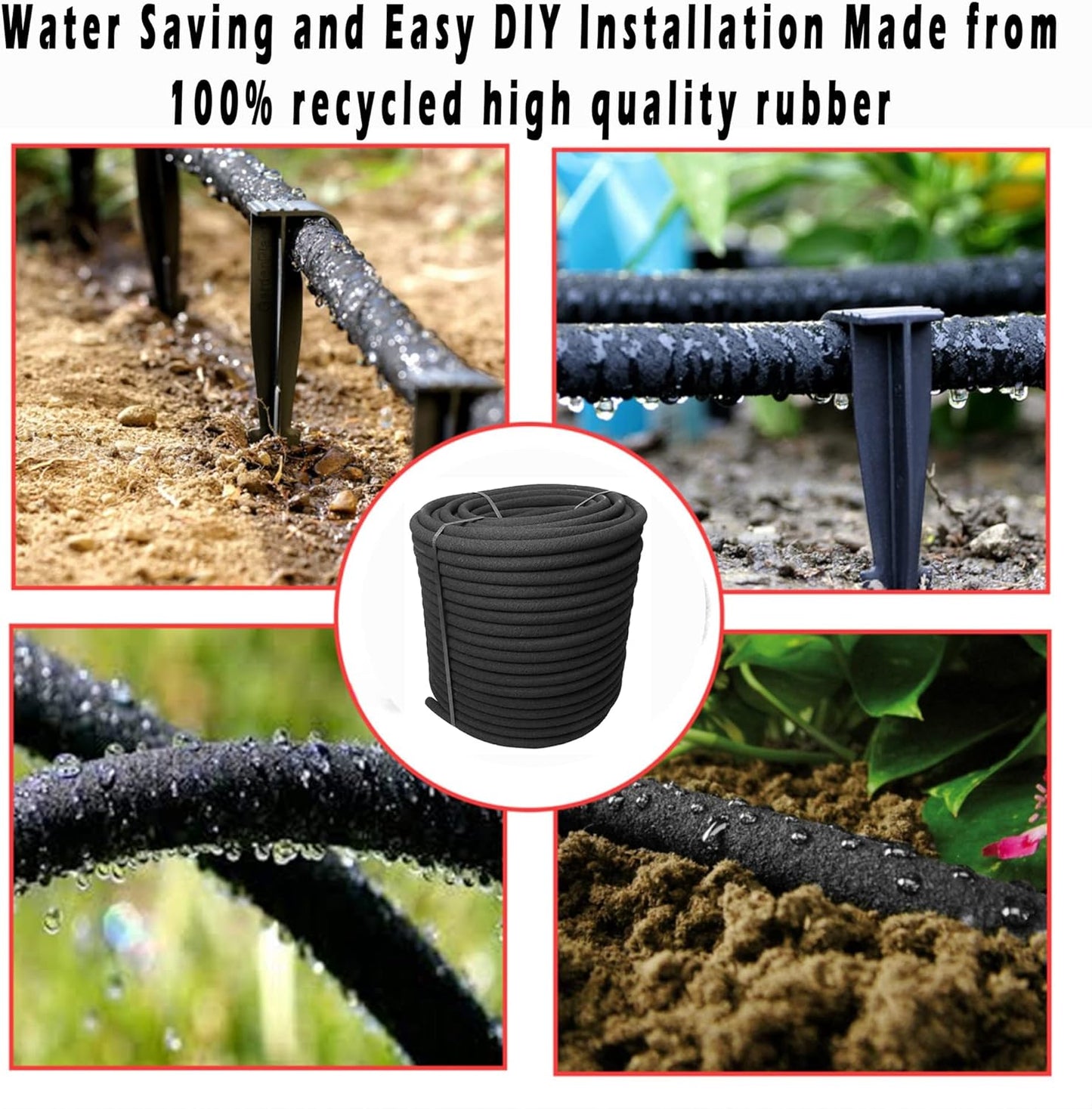 Transform Your Plant Watering - 100m Aqua Drop Soaker Hose Drip Pipe - Premium Recycled Rubber, Low Water Usage, and Efficient Irrigation!