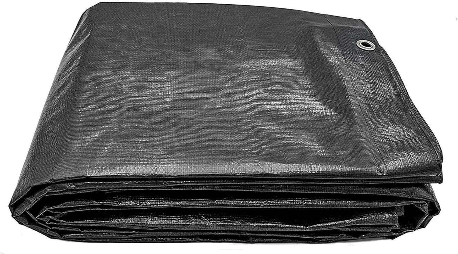 Heavy Duty Waterproof Tarpaulin - Black Tarp for Outdoor Protection - Durable Groundsheet, Tent Shield, Trailer & Trampoline Cover - UV & Weatherproof Sheet for Camping & Garden