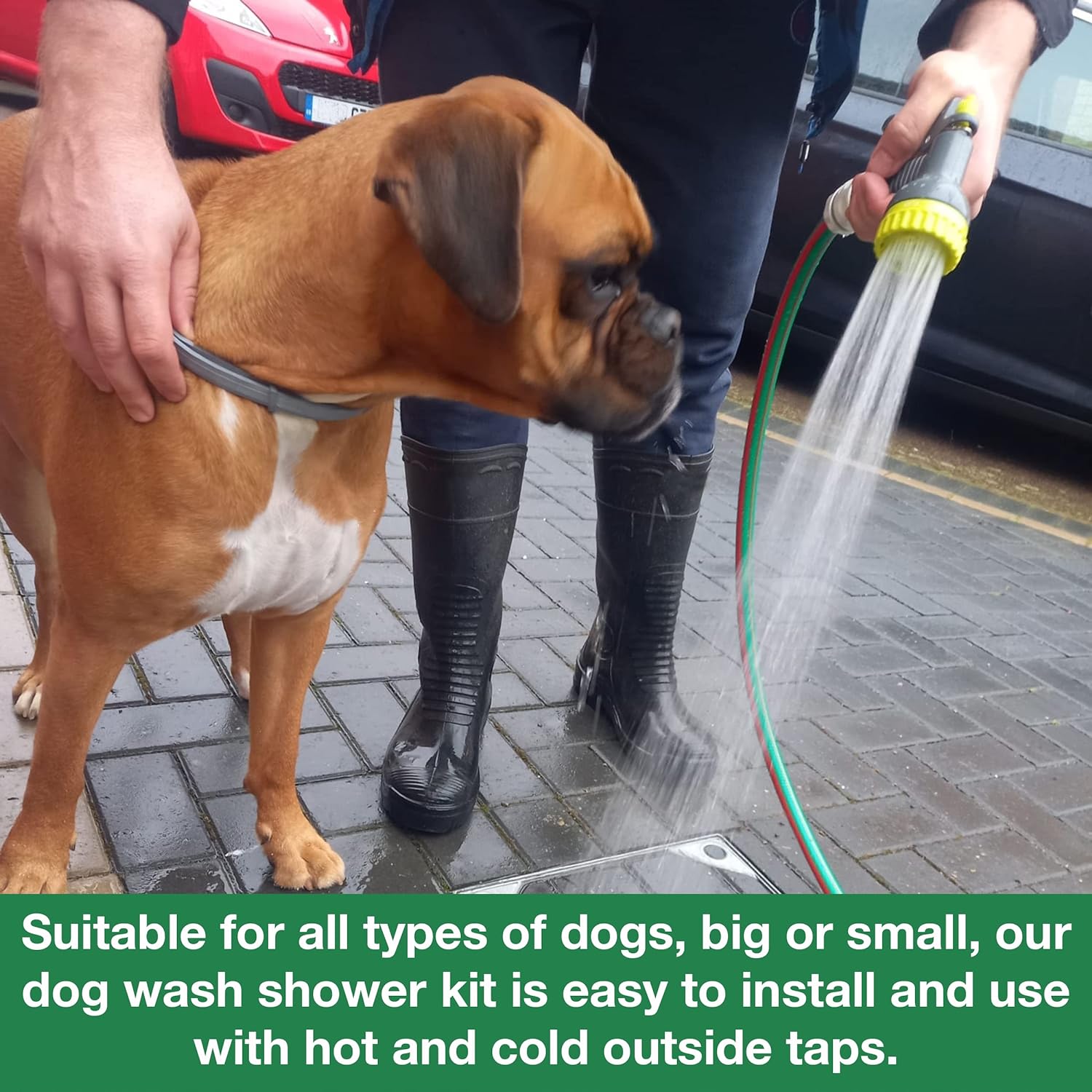 Dog Wash Shower Kit - Upgrade Your Pet Grooming Routine with Our Hot and Cold Premium Set - Perfect for Washing Dogs Outdoors, Dog Baths and Pet Care