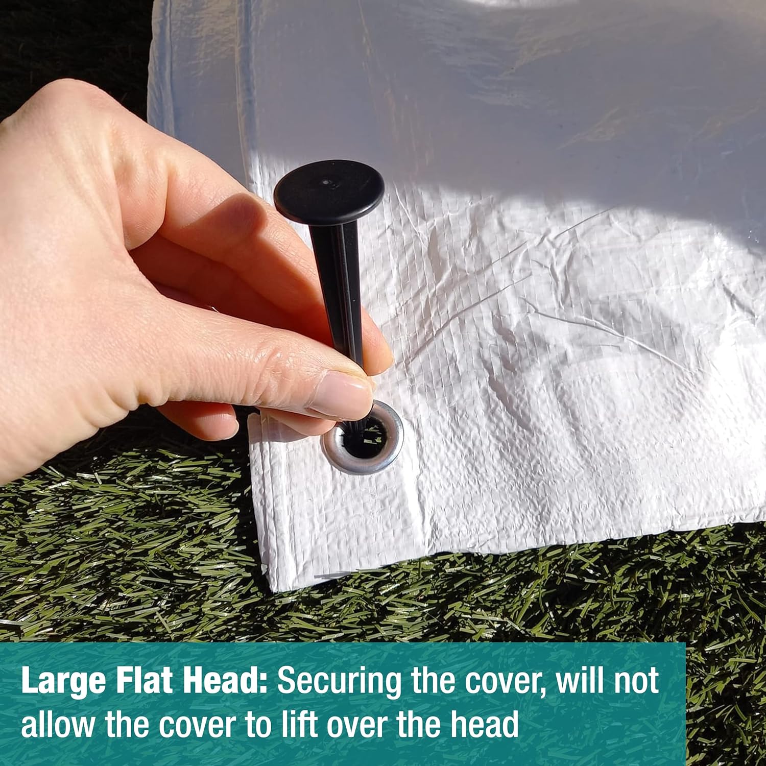 Mini Securing Pegs Pack of 100 – Heavy-Duty Ground Pegs for Securing Landscape Fabric – Durable Weed Membrane Pegs for Plant Protection – Plastic Pegs for Ground Sheet Cover