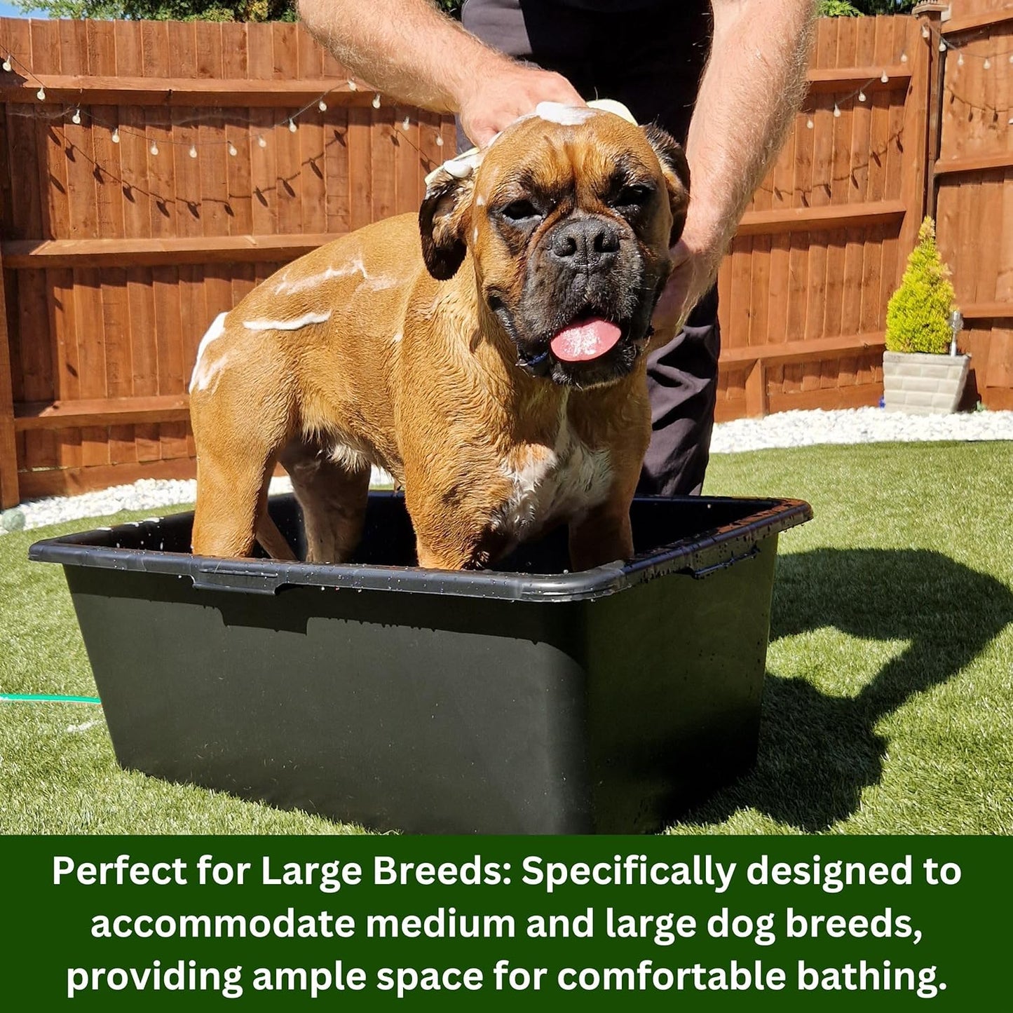 Versatile Large 90L Dog Bath/Pool/Tub - Suitable for Small to Large Breeds - with Drain Plug & Premium Connector - Perfect for medium and large dog breeds