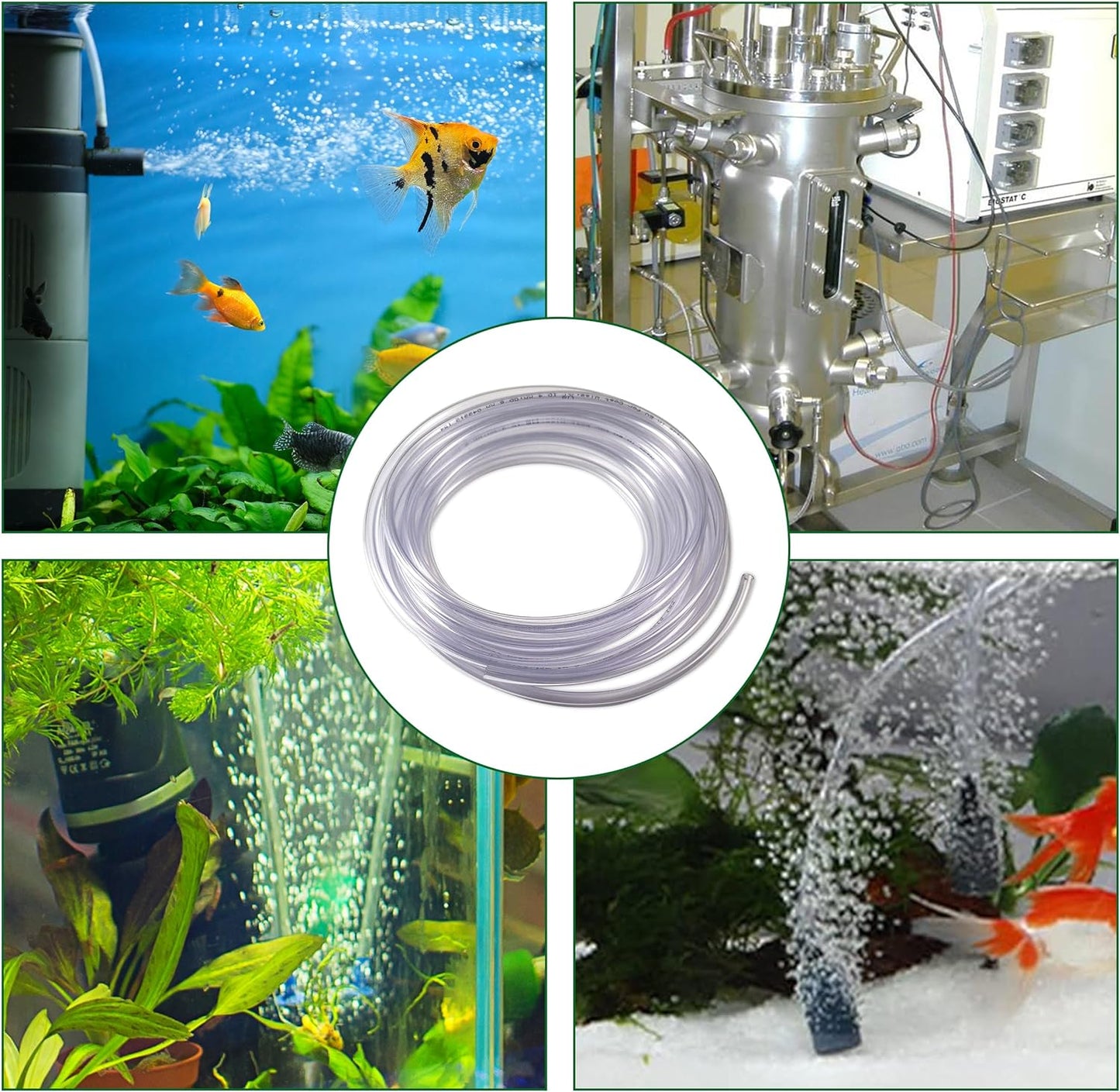 Clear Aquarium Airline PVC Food Grade Tube - 4/6MM Oxygen Tubing for Fish Tanks, Soft Aquarium Tubing Air Hose, Air Pump Accessories